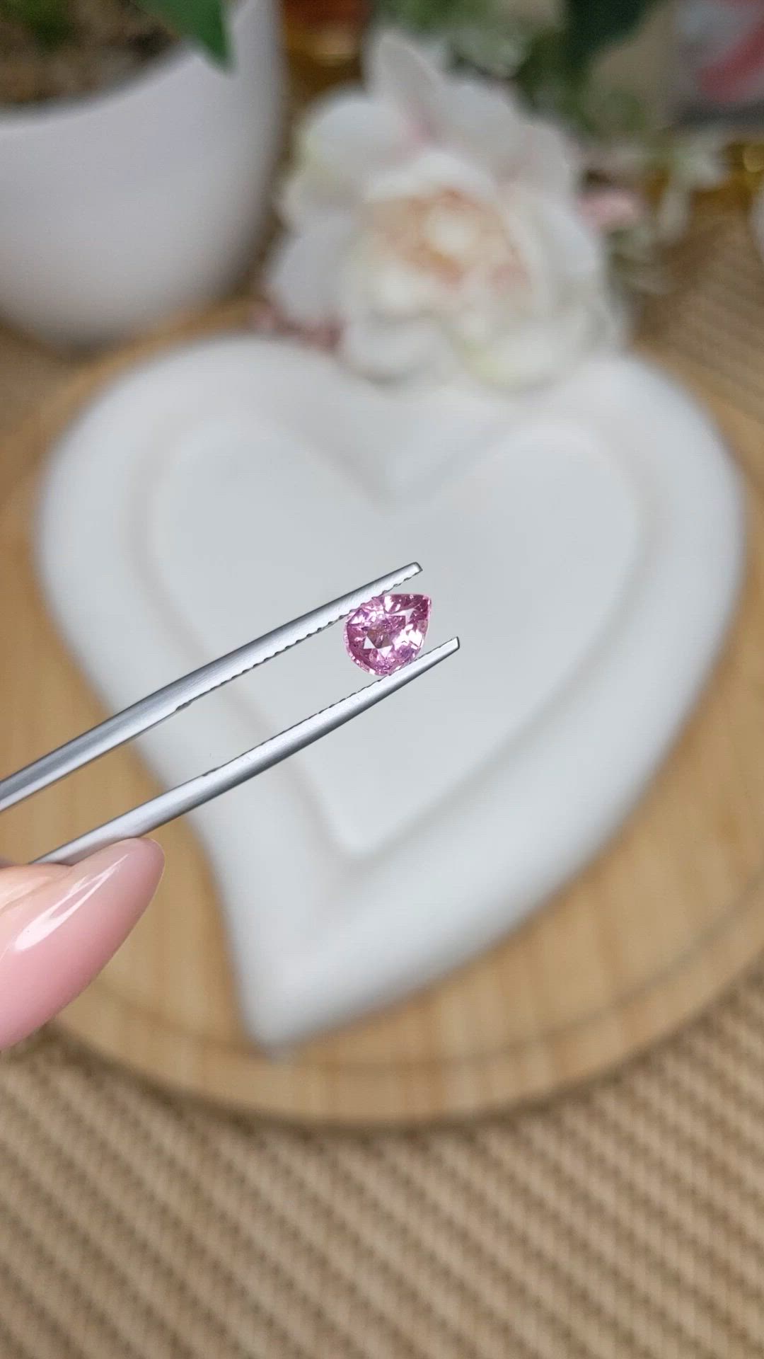0.82 Ct. Purplish Pink Spinel from Ceylon (Sri Lanka) Size Video