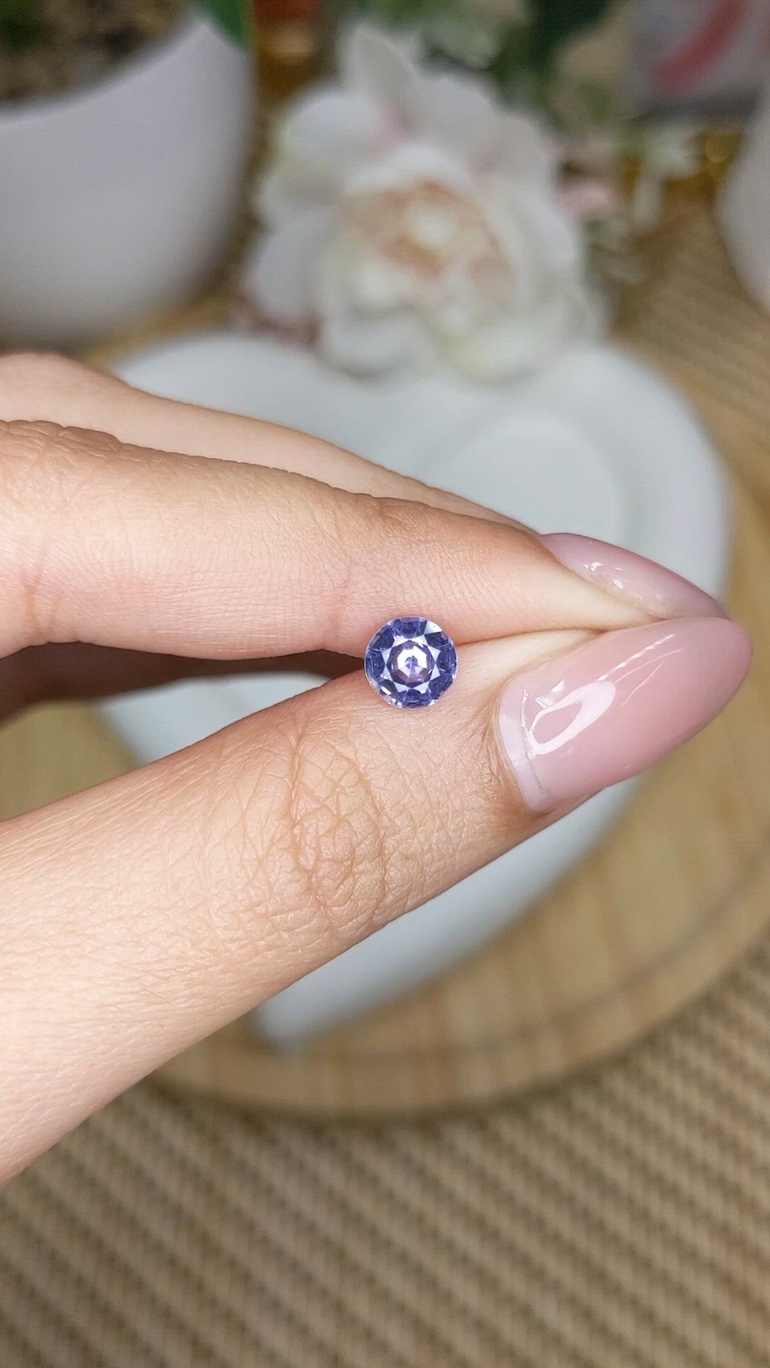 0.96 Ct. Purplish Blue Spinel from Ceylon (Sri Lanka) Size Video