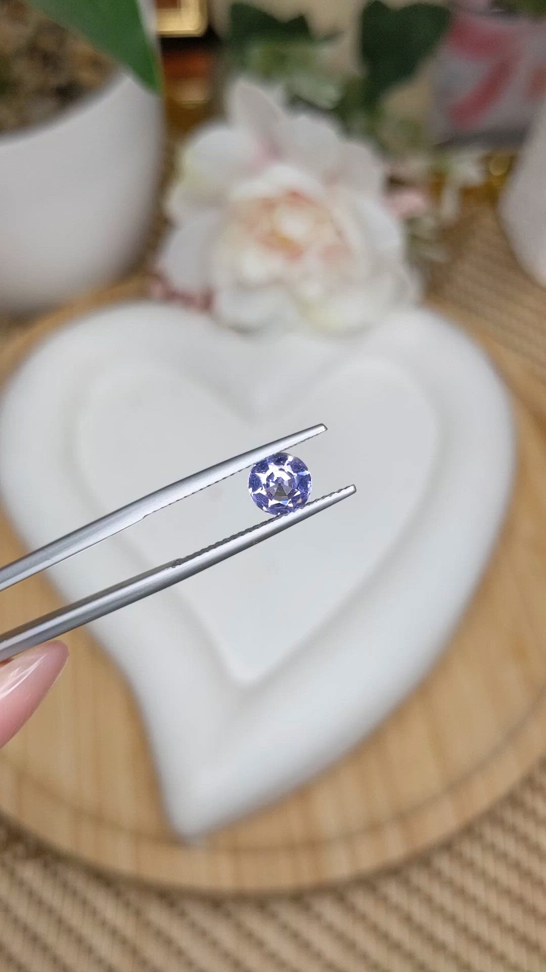 0.96 Ct. Purplish Blue Spinel from Ceylon (Sri Lanka) Size Video