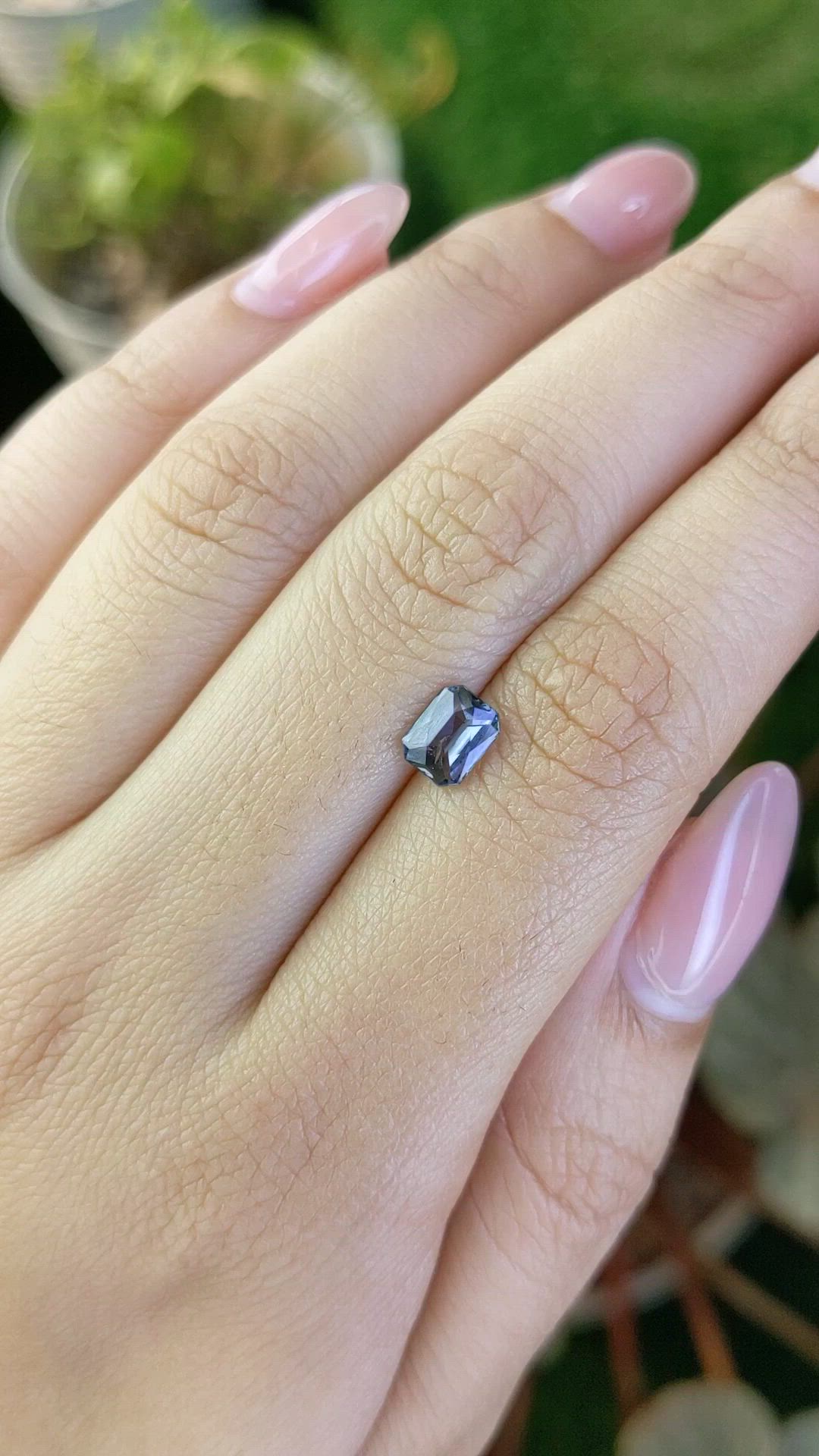 0.95 Ct. Greyish Blue Spinel from Ceylon (Sri Lanka) Size Video