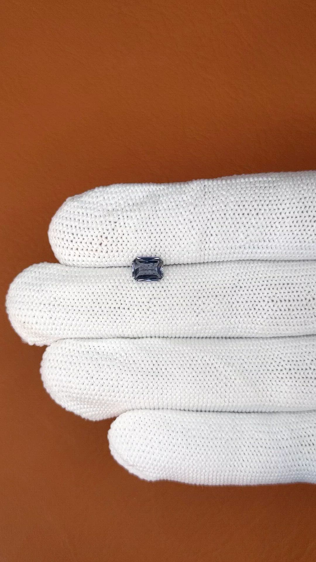0.95 Ct. Greyish Blue Spinel from Ceylon (Sri Lanka) Size Video