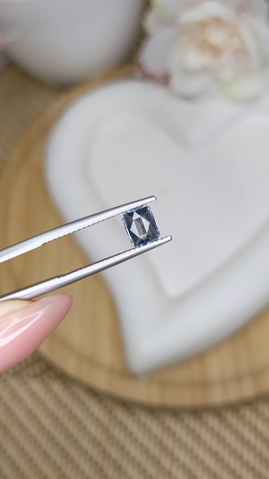 0.95 Ct. Greyish Blue Spinel from Ceylon (Sri Lanka) Size Video