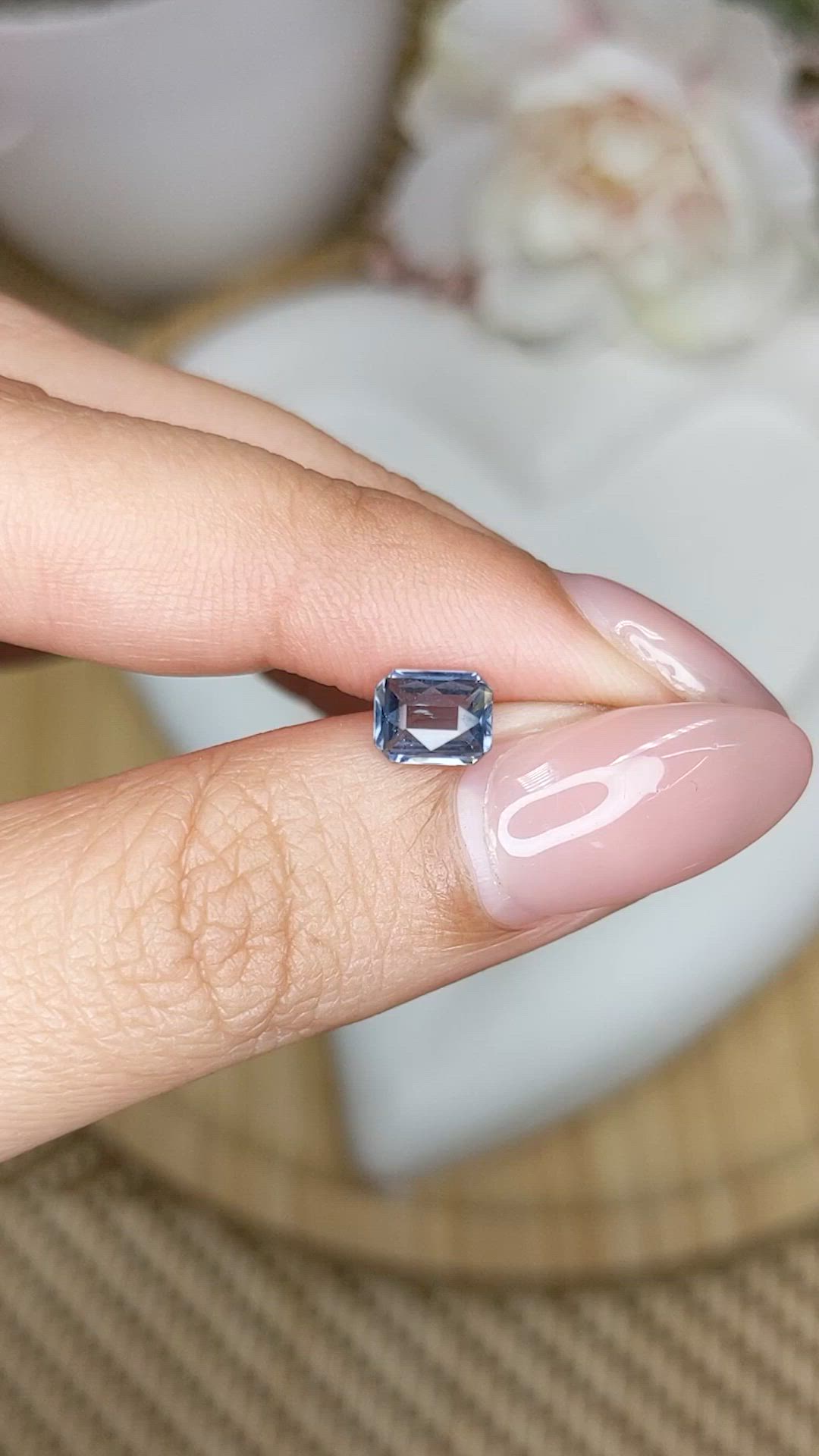 0.95 Ct. Greyish Blue Spinel from Ceylon (Sri Lanka) Size Video
