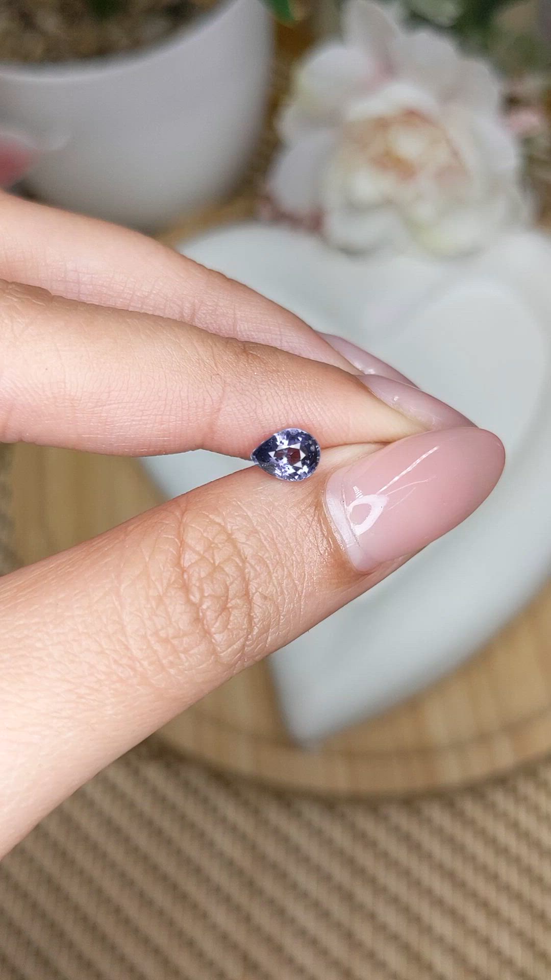 0.73 Ct. Purplish Blue Spinel from Ceylon (Sri Lanka) Size Video