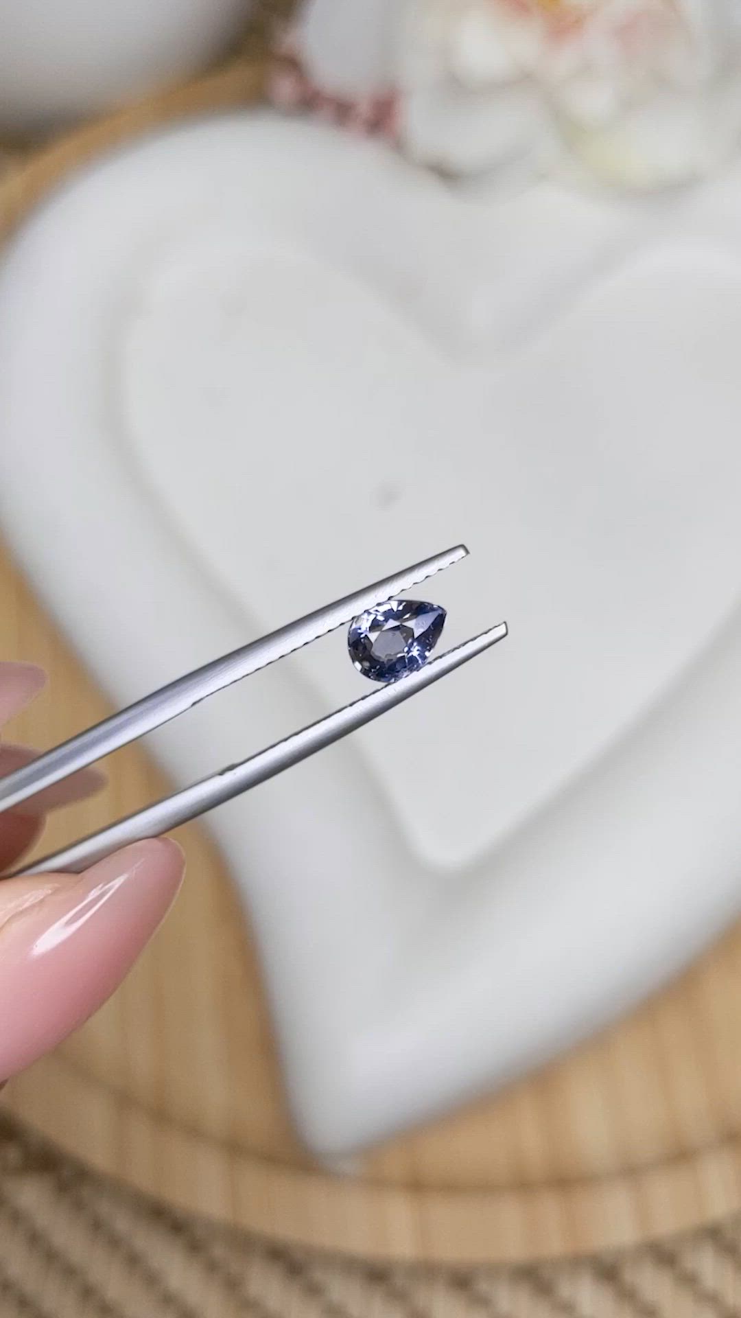 0.73 Ct. Purplish Blue Spinel from Ceylon (Sri Lanka) Size Video