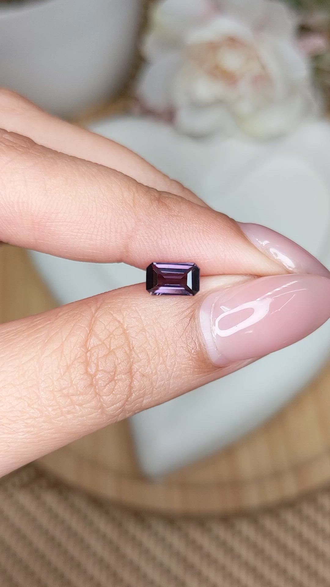 0.93 Ct. Purple Spinel from Ceylon (Sri Lanka) Size Video
