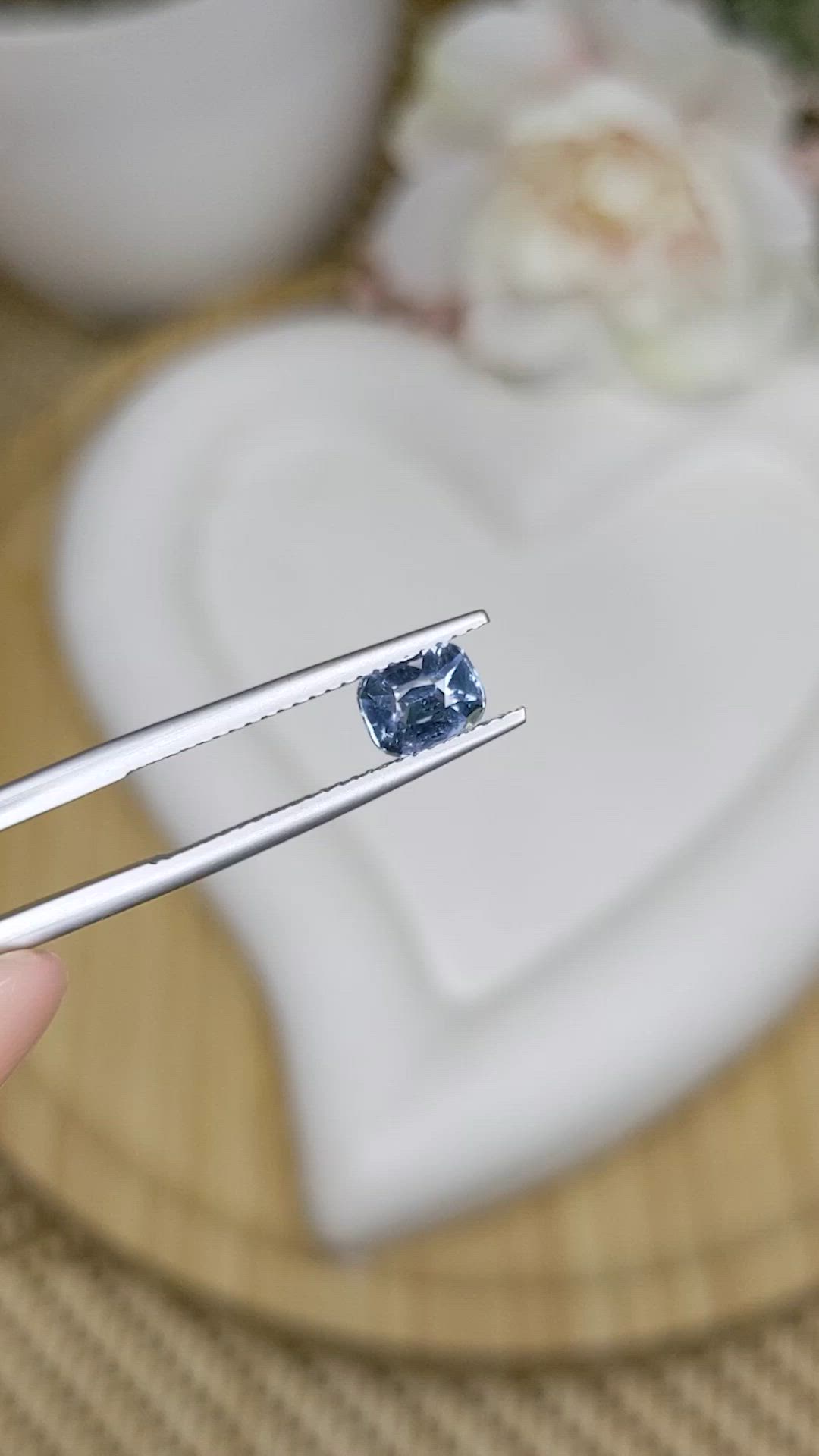 0.96 Ct. Greyish Blue Spinel from Ceylon (Sri Lanka) Size Video