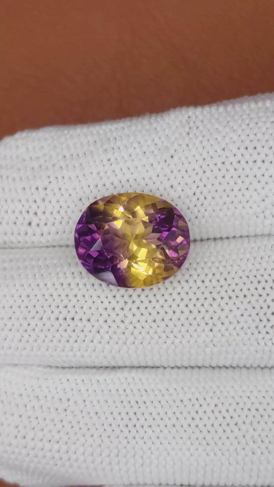 7.89 Ct. Bi Color Ametrine from Brazil Size Video