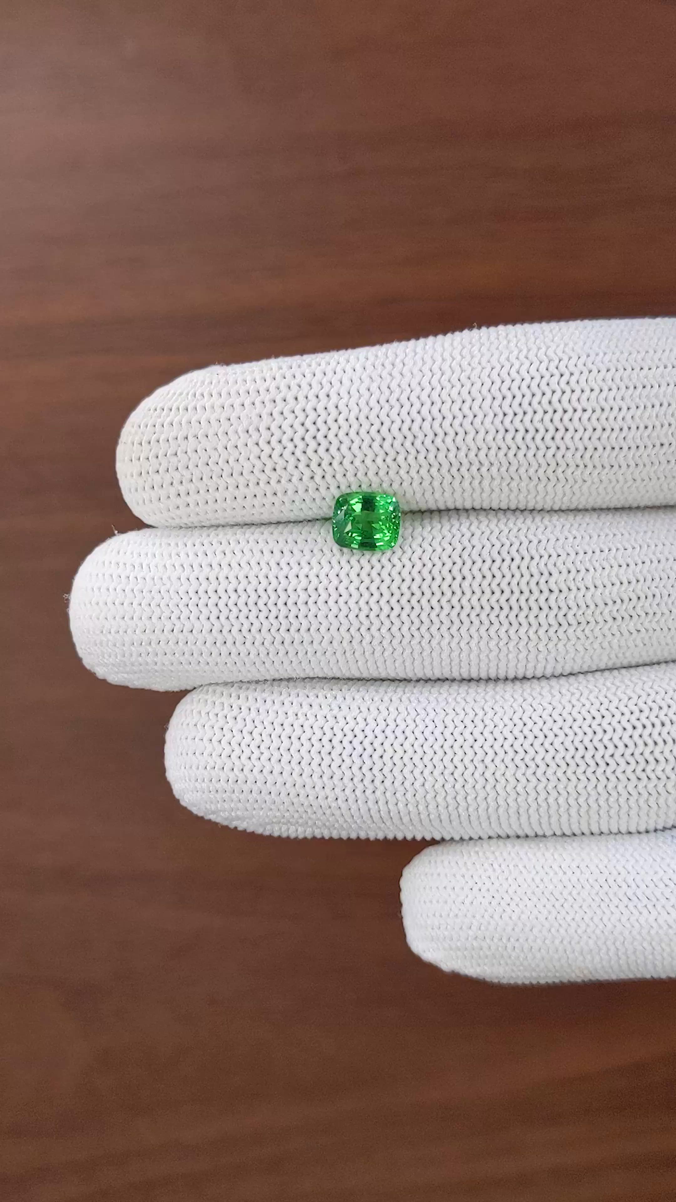 1.52 Ct. Tsavorite Garnet from Tanzania Size Video