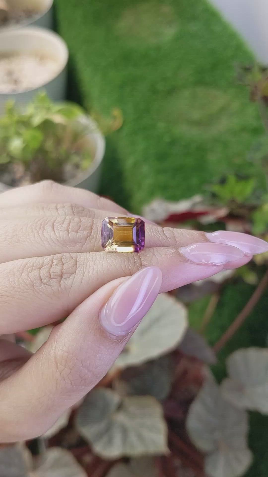 6.57 Ct. Bi Color Ametrine from Ceylon (Sri Lanka) Size Video
