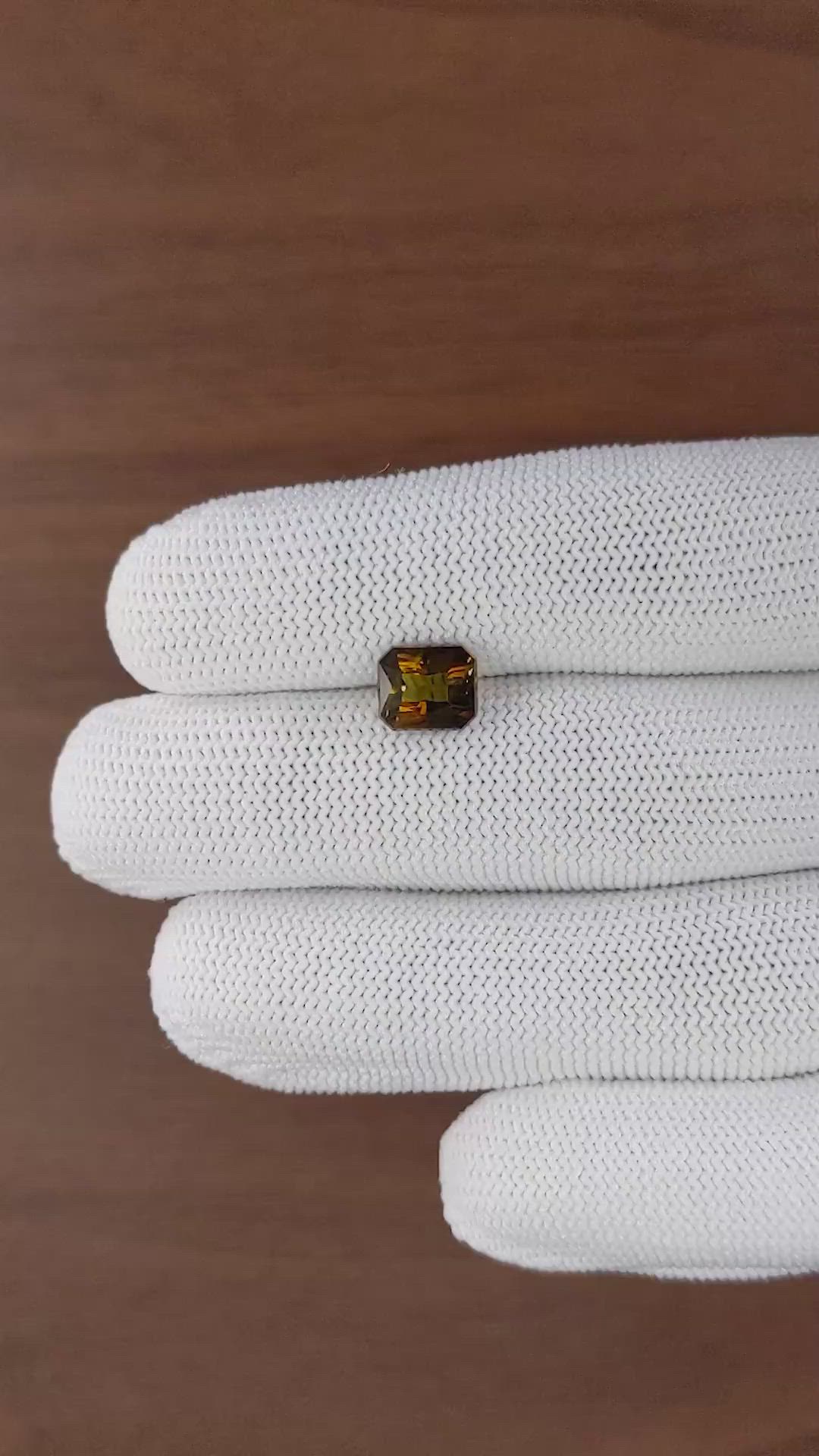 2.37 Ct. Orangish Brown Tourmaline from Ceylon (Sri Lanka) Size Video
