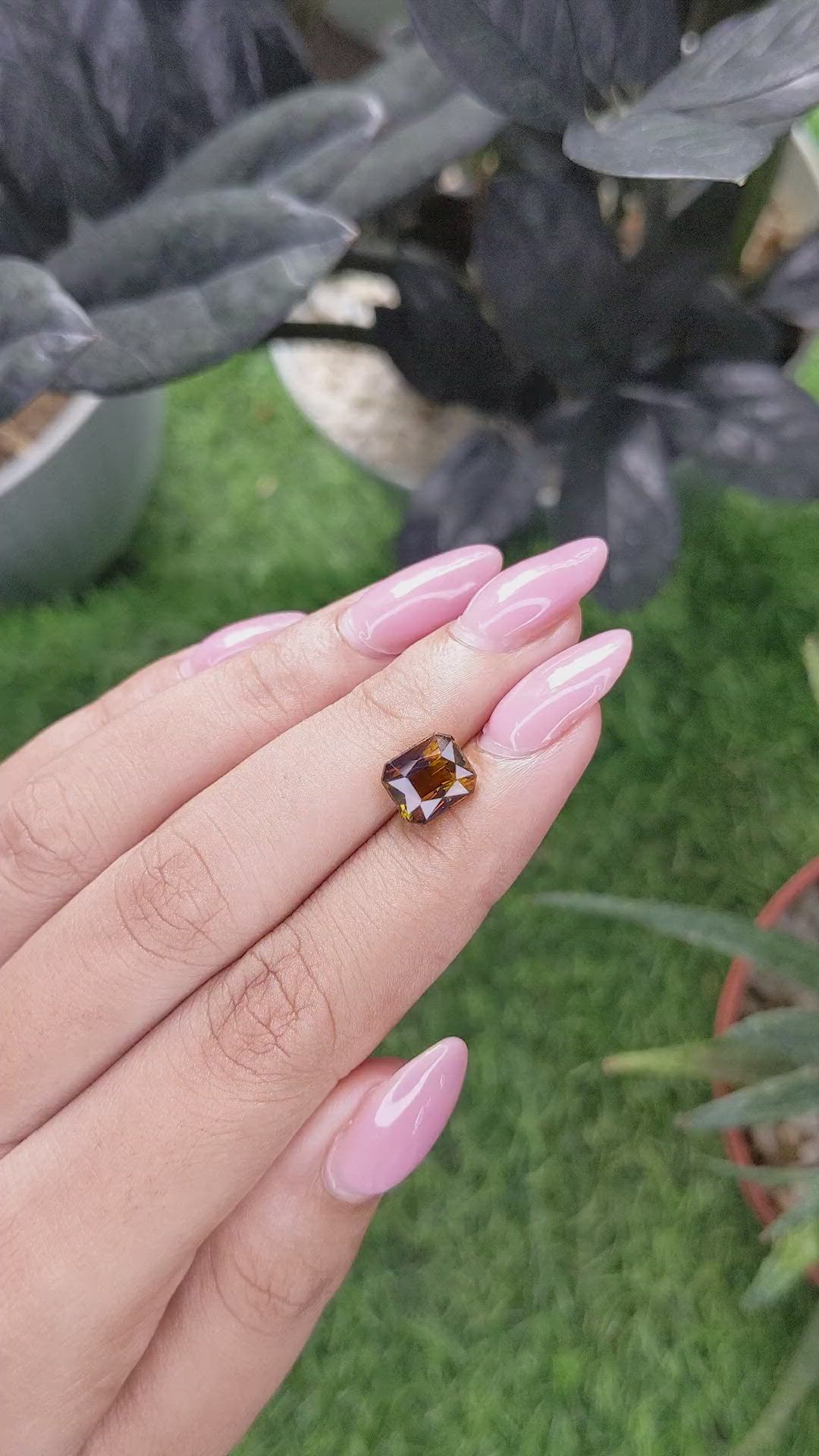 2.37 Ct. Orangish Brown Tourmaline from Ceylon (Sri Lanka) Size Video