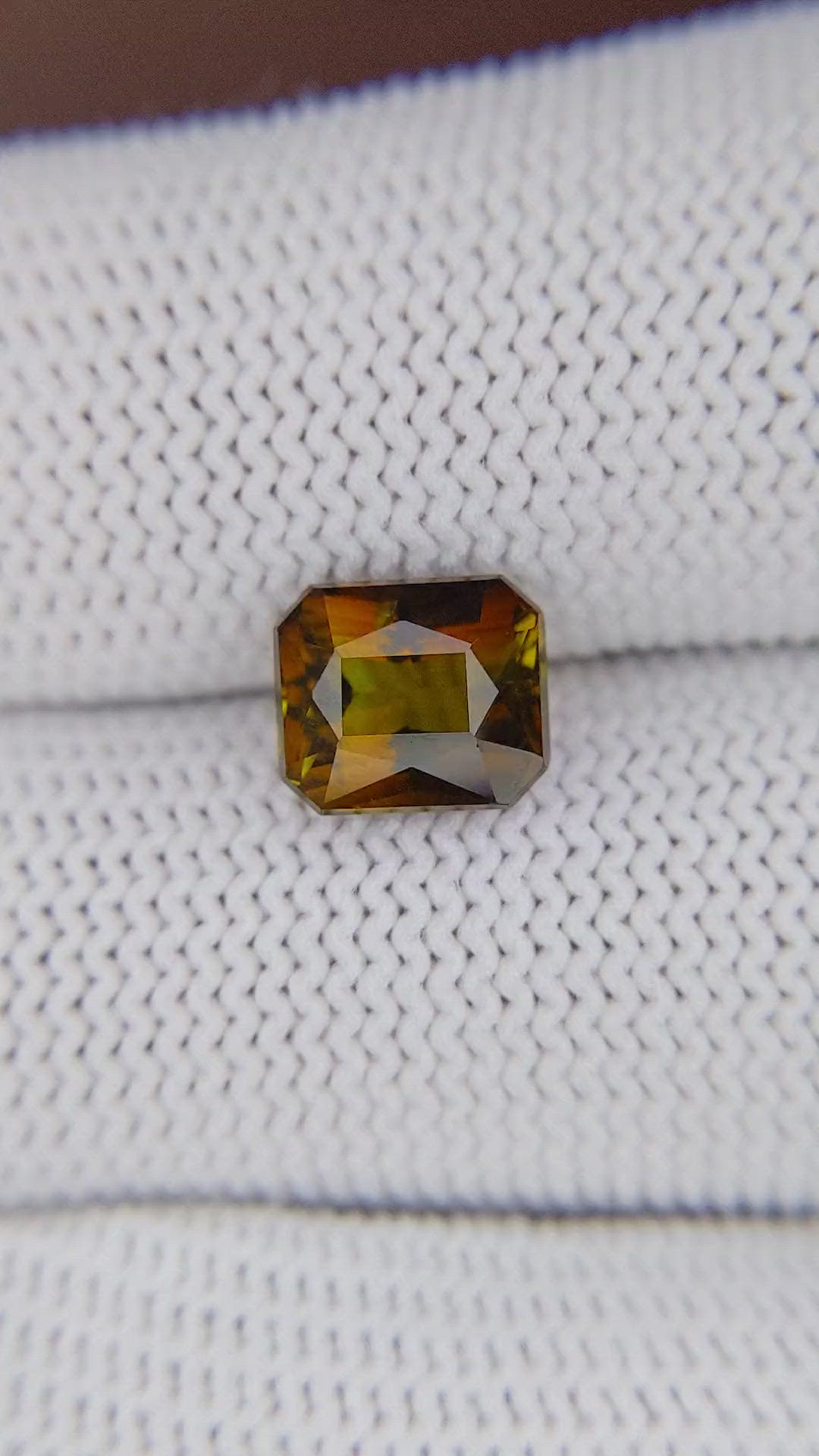 2.37 Ct. Orangish Brown Tourmaline from Ceylon (Sri Lanka) Size Video