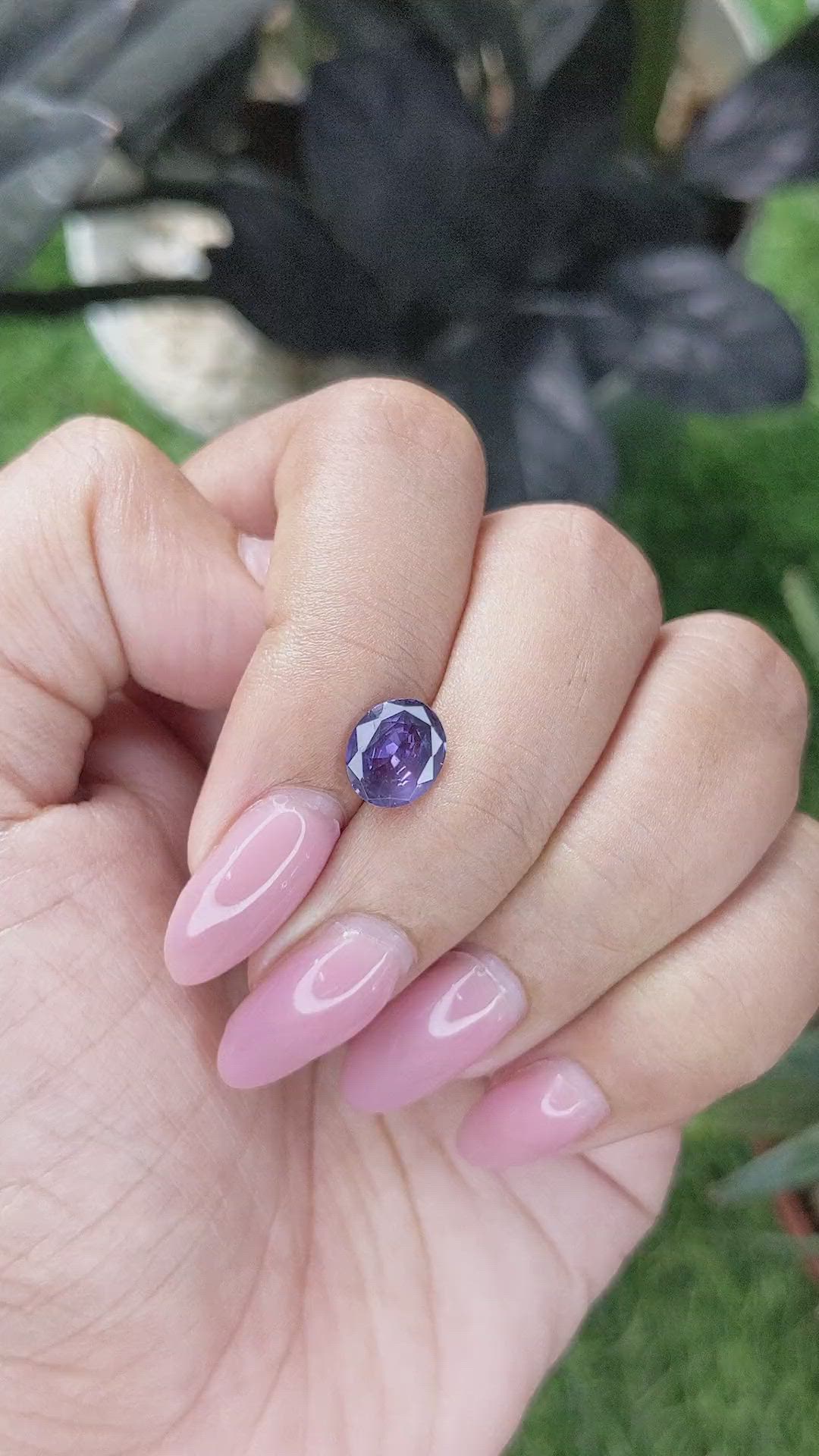 1.38 Ct. Bluish Purple Spinel from Ceylon (Sri Lanka) Size Video