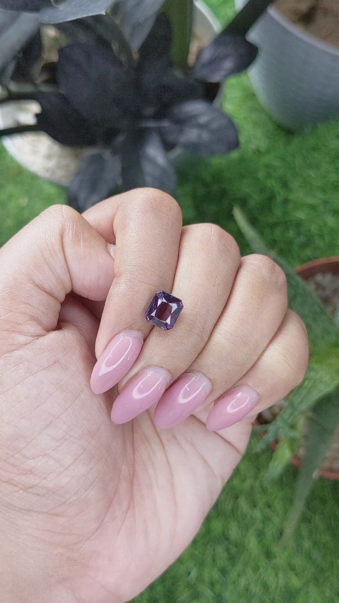 2.69 Ct. Purple Spinel from Ceylon (Sri Lanka) Size Video