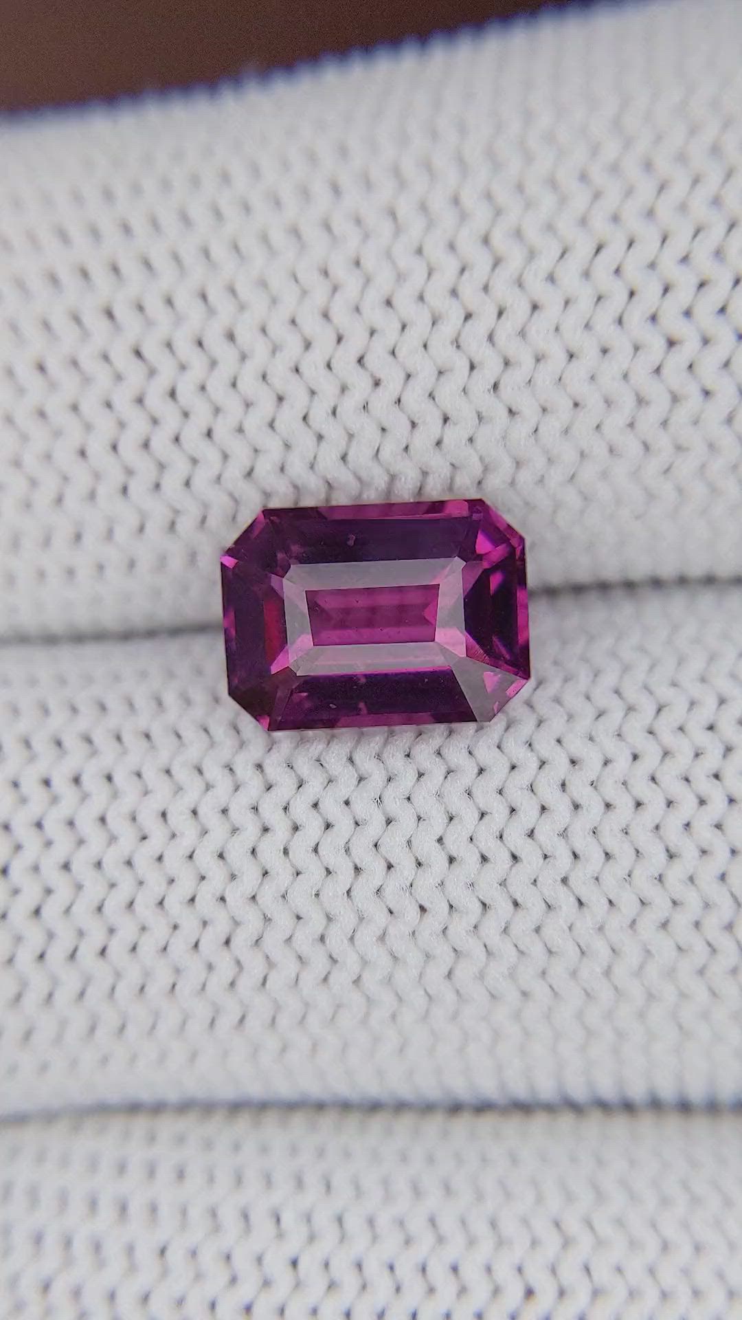 3.54 Ct. Pinkish Purple Garnet from Ceylon (Sri Lanka) Size Video