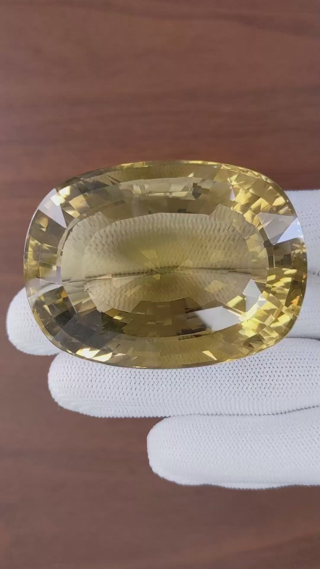 458.50 Ct. Golden Citrine from Ceylon (Sri Lanka) Size Video