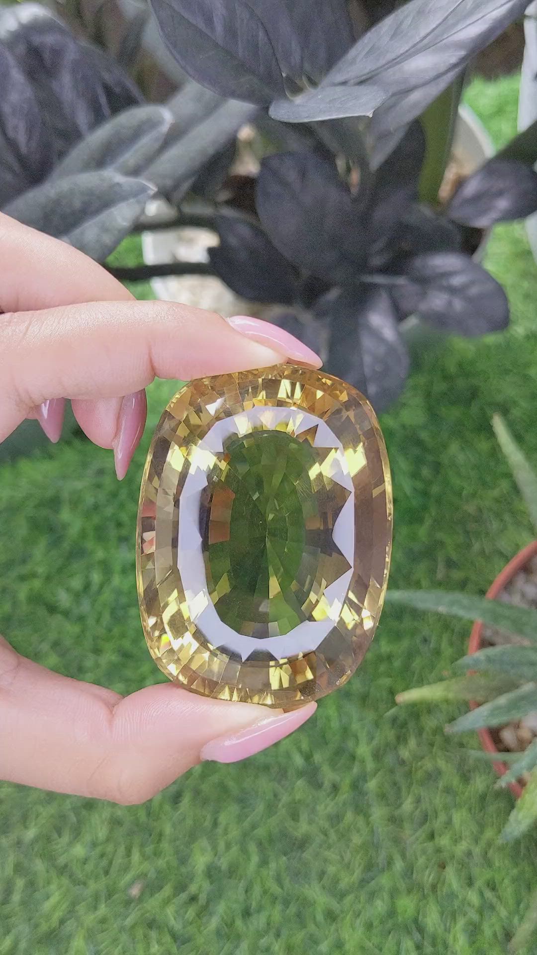 458.50 Ct. Golden Citrine from Ceylon (Sri Lanka) Size Video