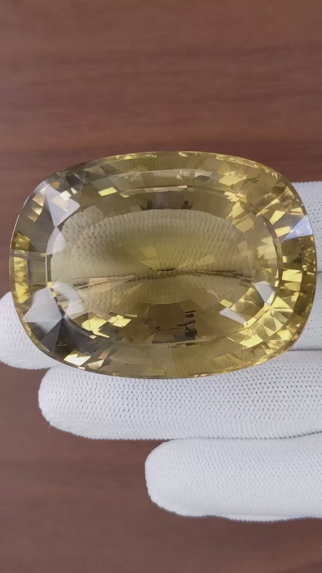 458.50 Ct. Golden Citrine from Ceylon (Sri Lanka) Size Video