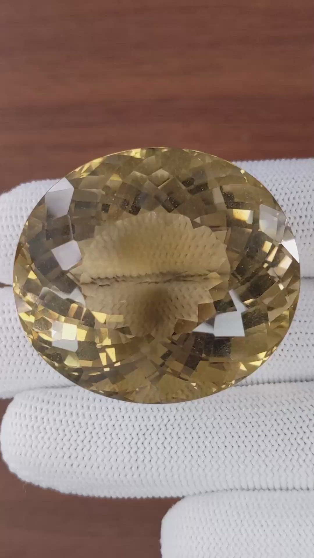 223.10 Ct. Golden Citrine from Ceylon (Sri Lanka) Size Video