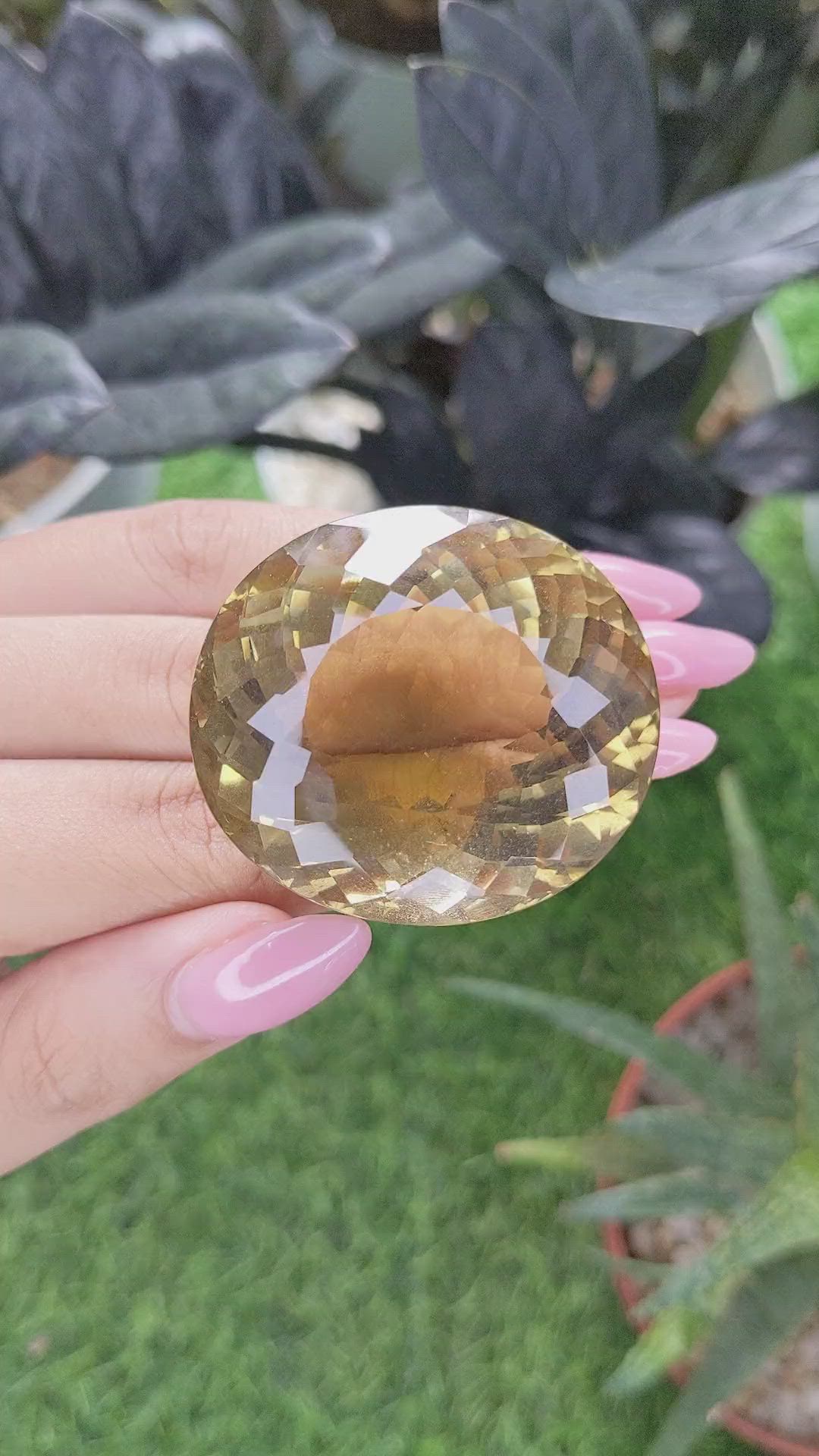 223.10 Ct. Golden Citrine from Ceylon (Sri Lanka) Size Video