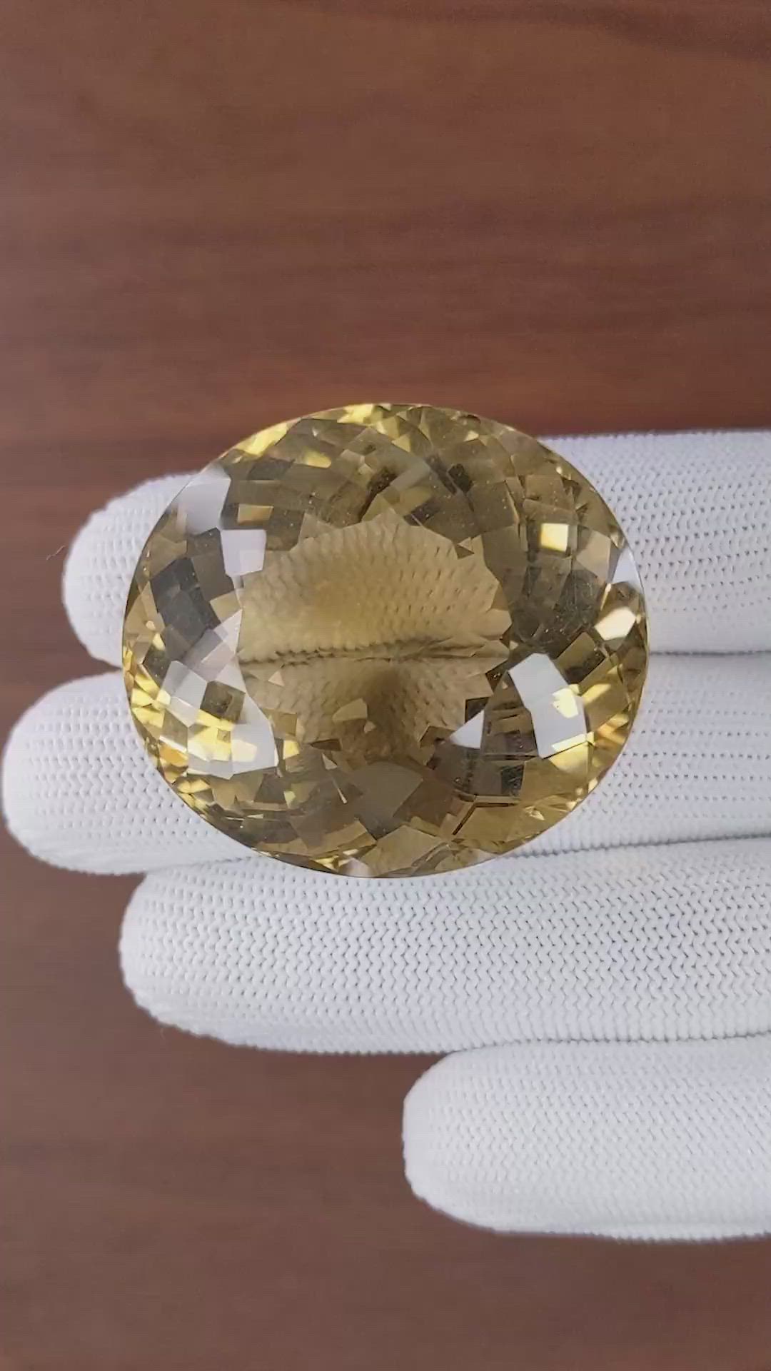 223.10 Ct. Golden Citrine from Ceylon (Sri Lanka) Size Video