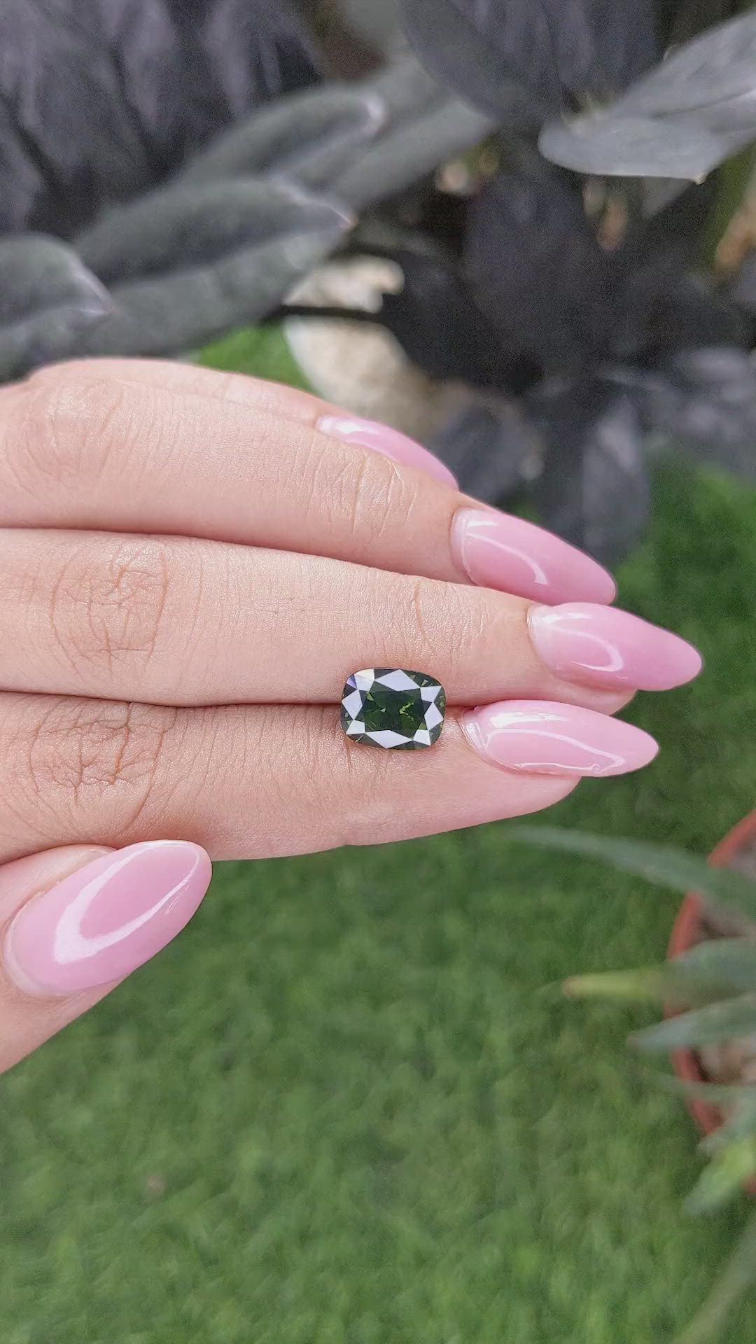 2.96 Ct. Green Zircon from Ceylon (Sri Lanka) Size Video