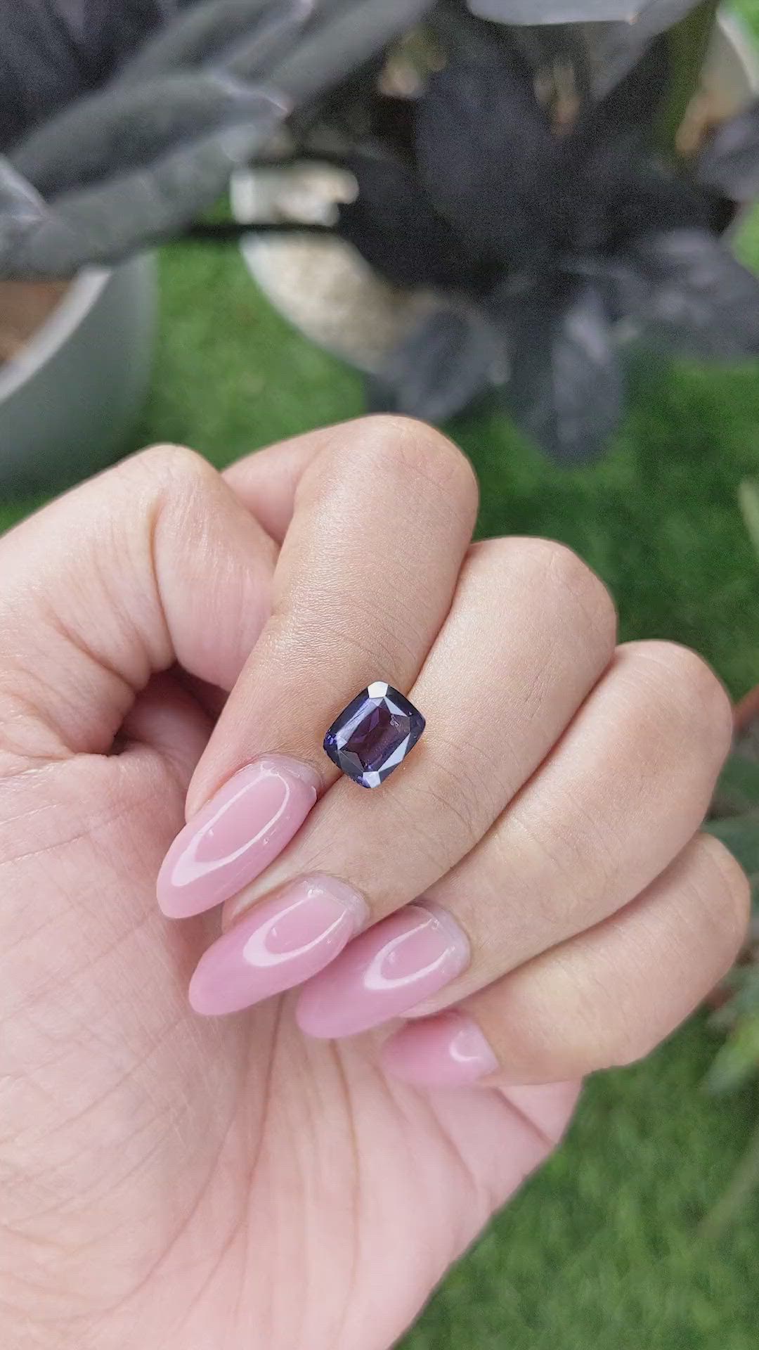 2.28 Ct. Bluish Purple Spinel from Ceylon (Sri Lanka) Size Video