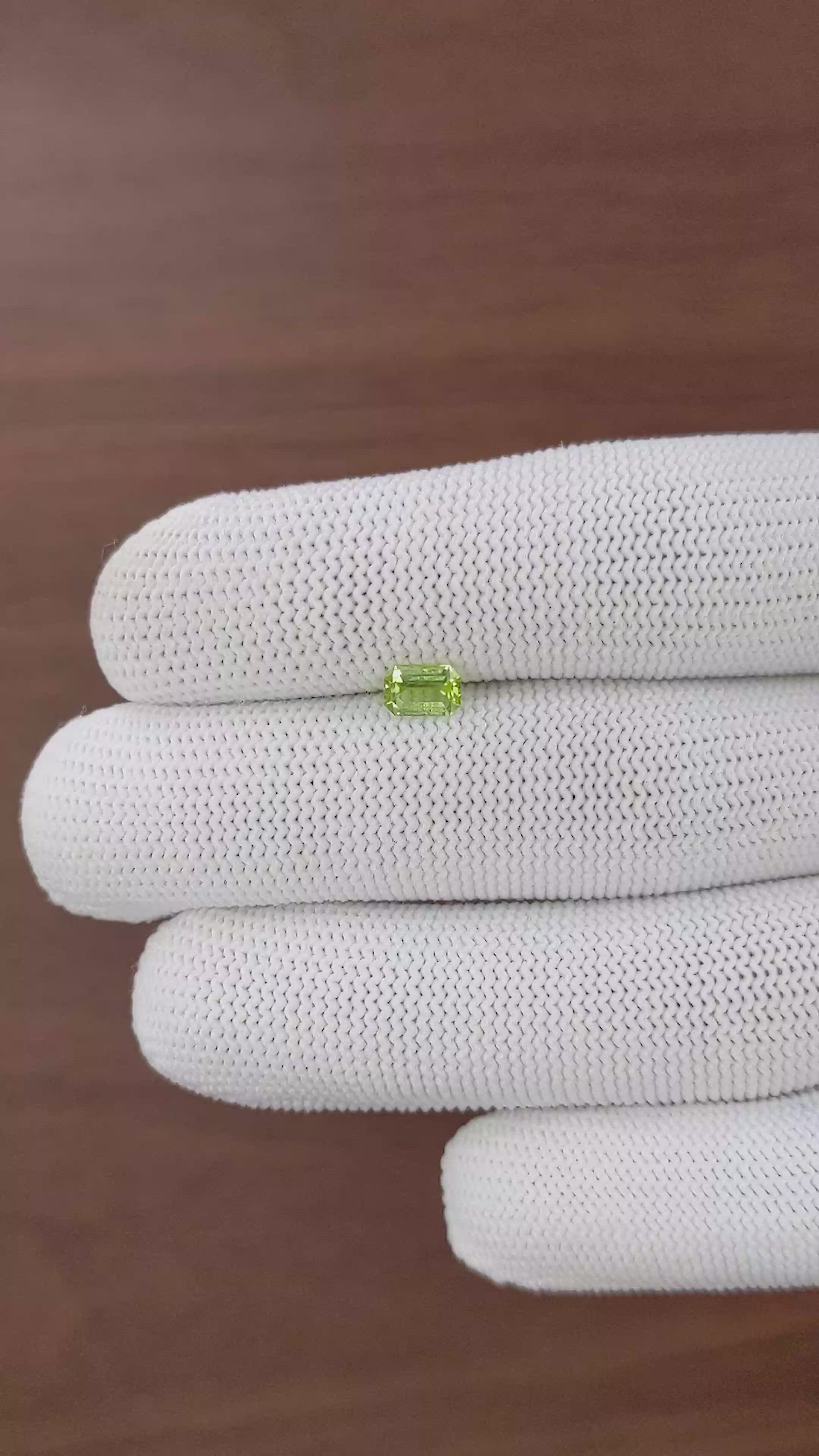 0.56 Ct. Green (Lime Green) Peridot from Pakistan Size Video