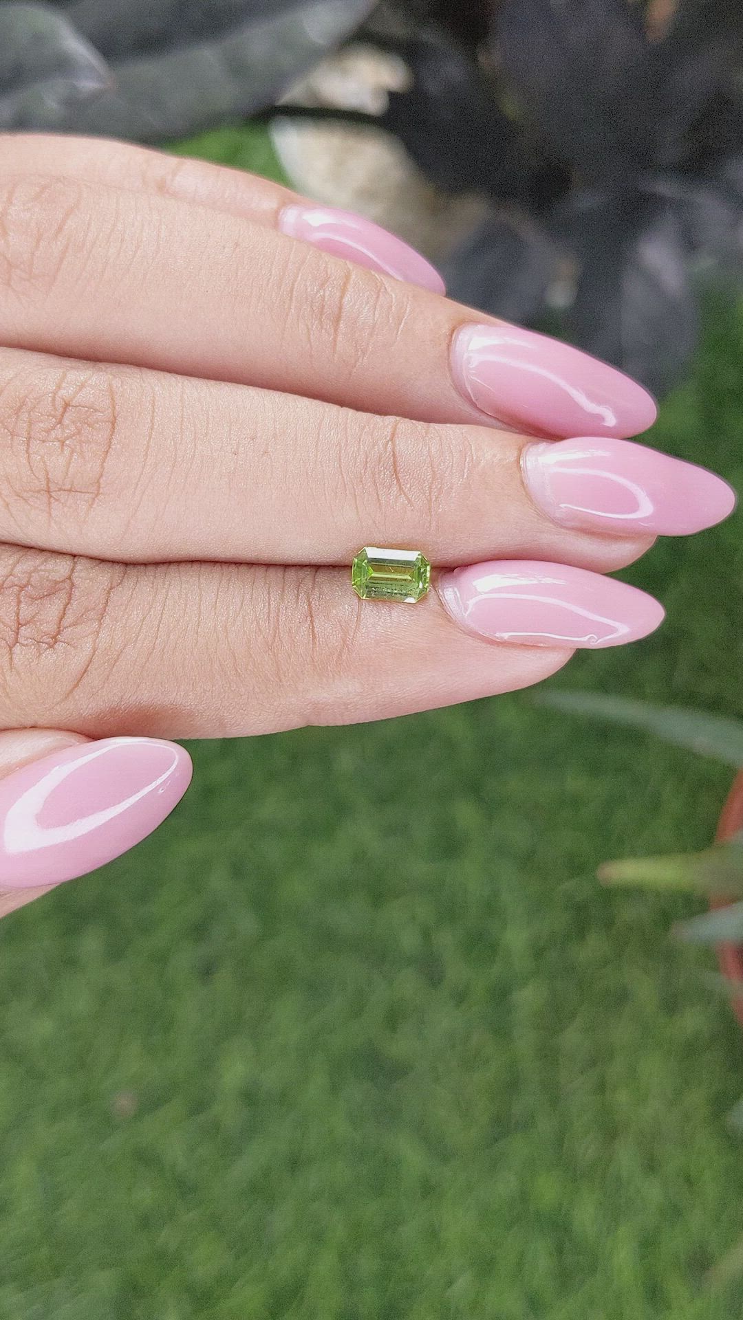 0.56 Ct. Green (Lime Green) Peridot from Pakistan Size Video
