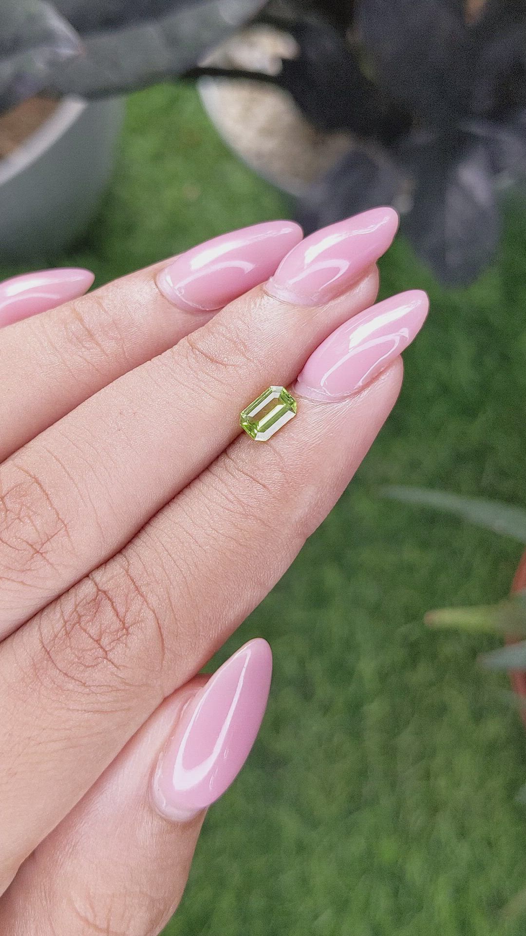 0.56 Ct. Green (Lime Green) Peridot from Pakistan Size Video