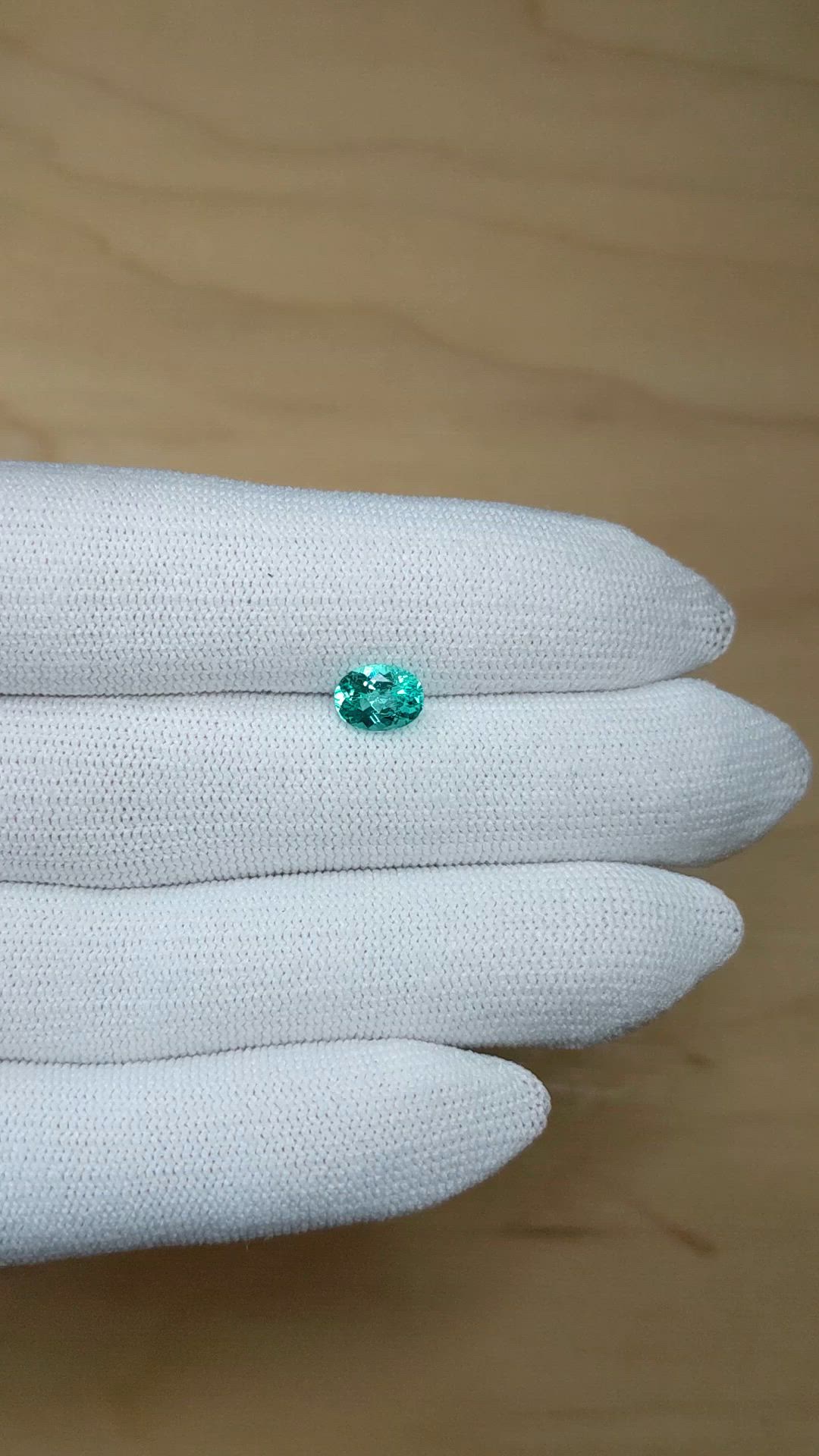 1.17 Ct. Greenish Blue Paraiba Tourmaline from Mozambique Size Video
