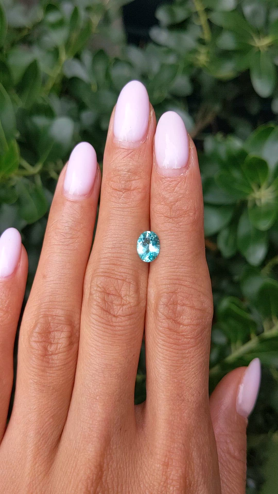 0.97 Ct. Greenish Blue Paraiba Tourmaline from Mozambique Size Video