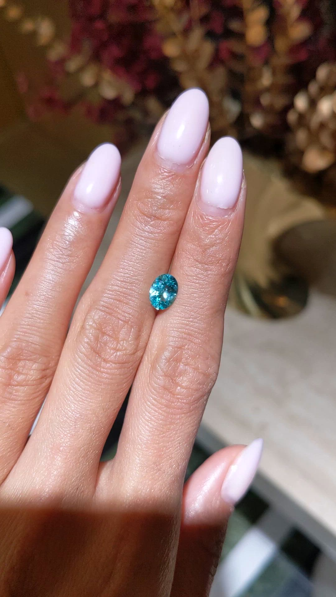 0.97 Ct. Greenish Blue Paraiba Tourmaline from Mozambique Size Video