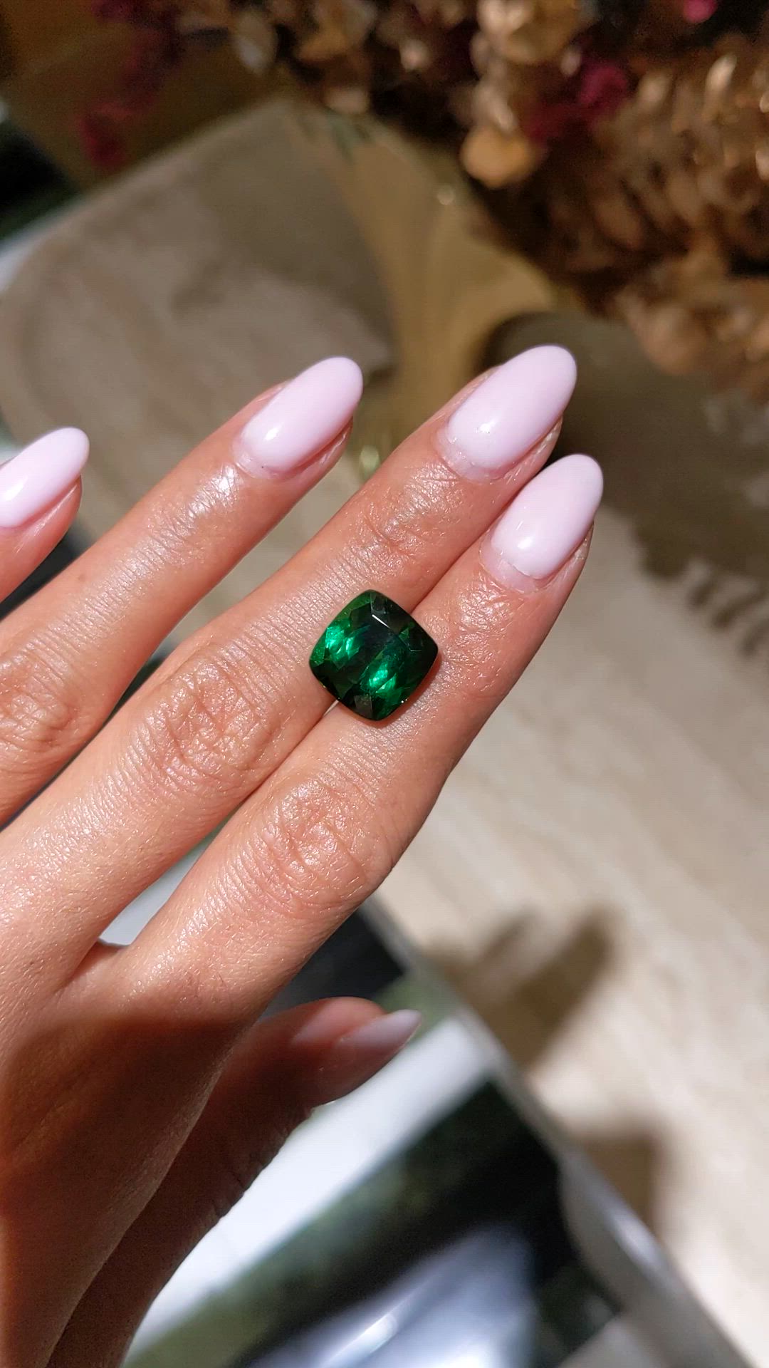 8.24 Ct. Green Tourmaline from Brazil Size Video