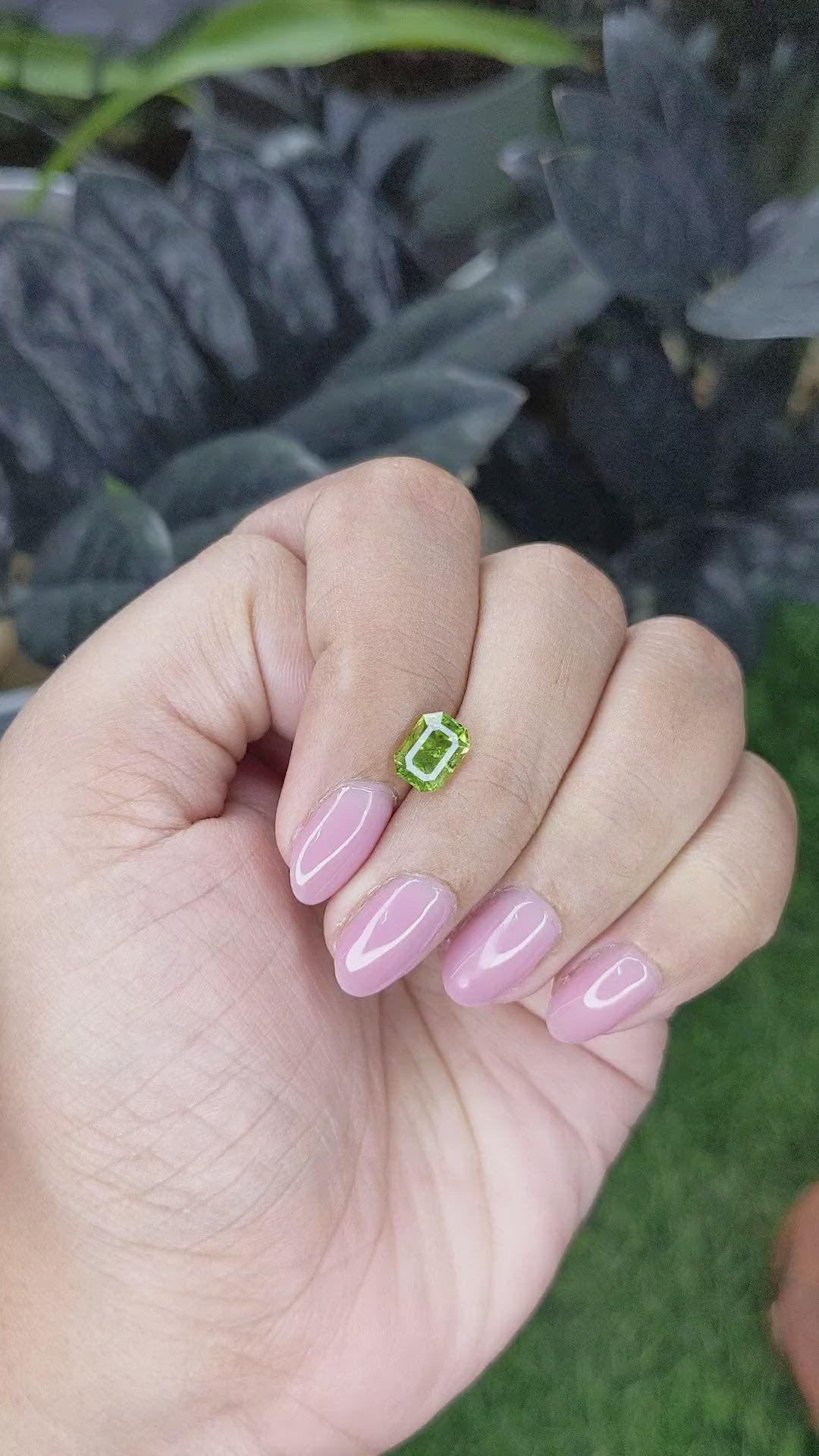 1.46 Ct. Yellowish Green Peridot from Pakistan Size Video