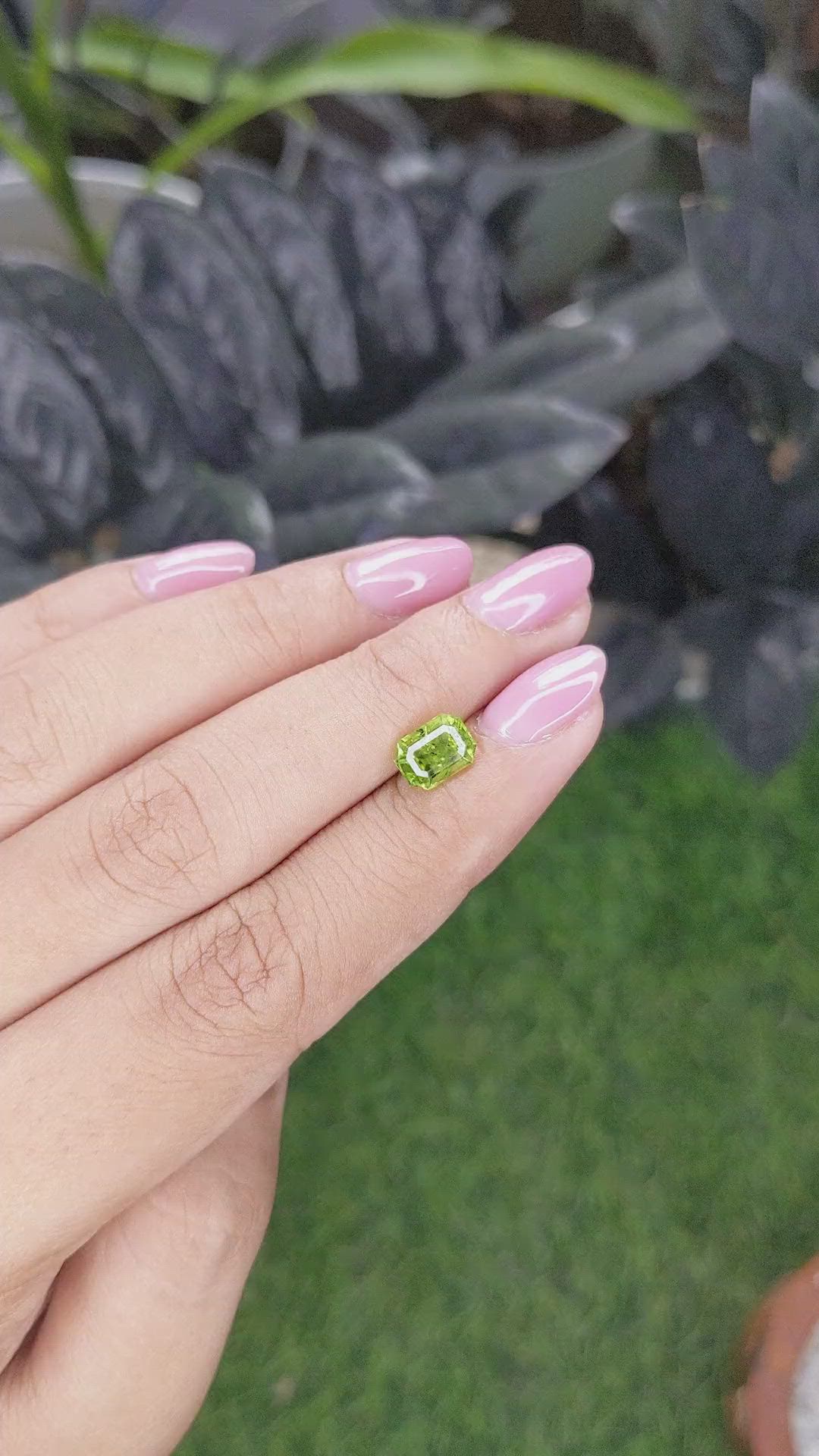 1.46 Ct. Yellowish Green Peridot from Pakistan Size Video