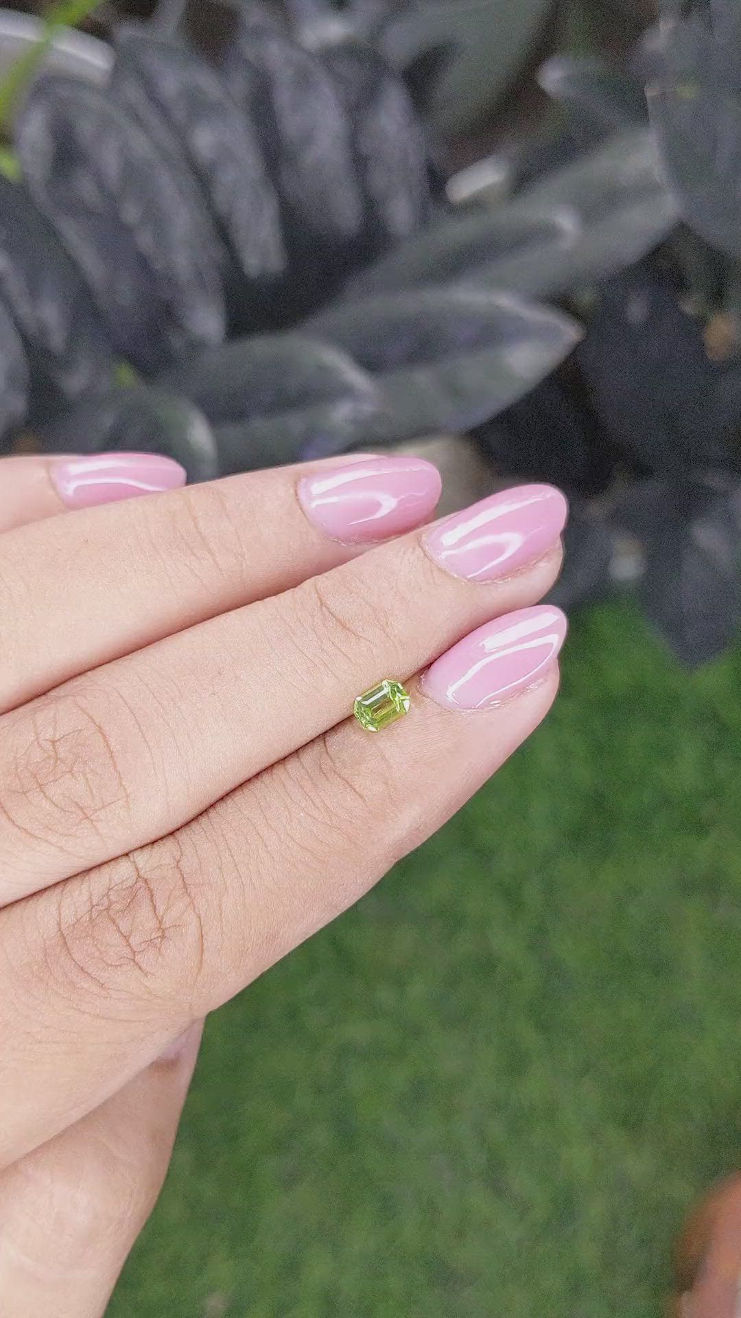 0.31 Ct. Yellowish Green Peridot from Pakistan Size Video