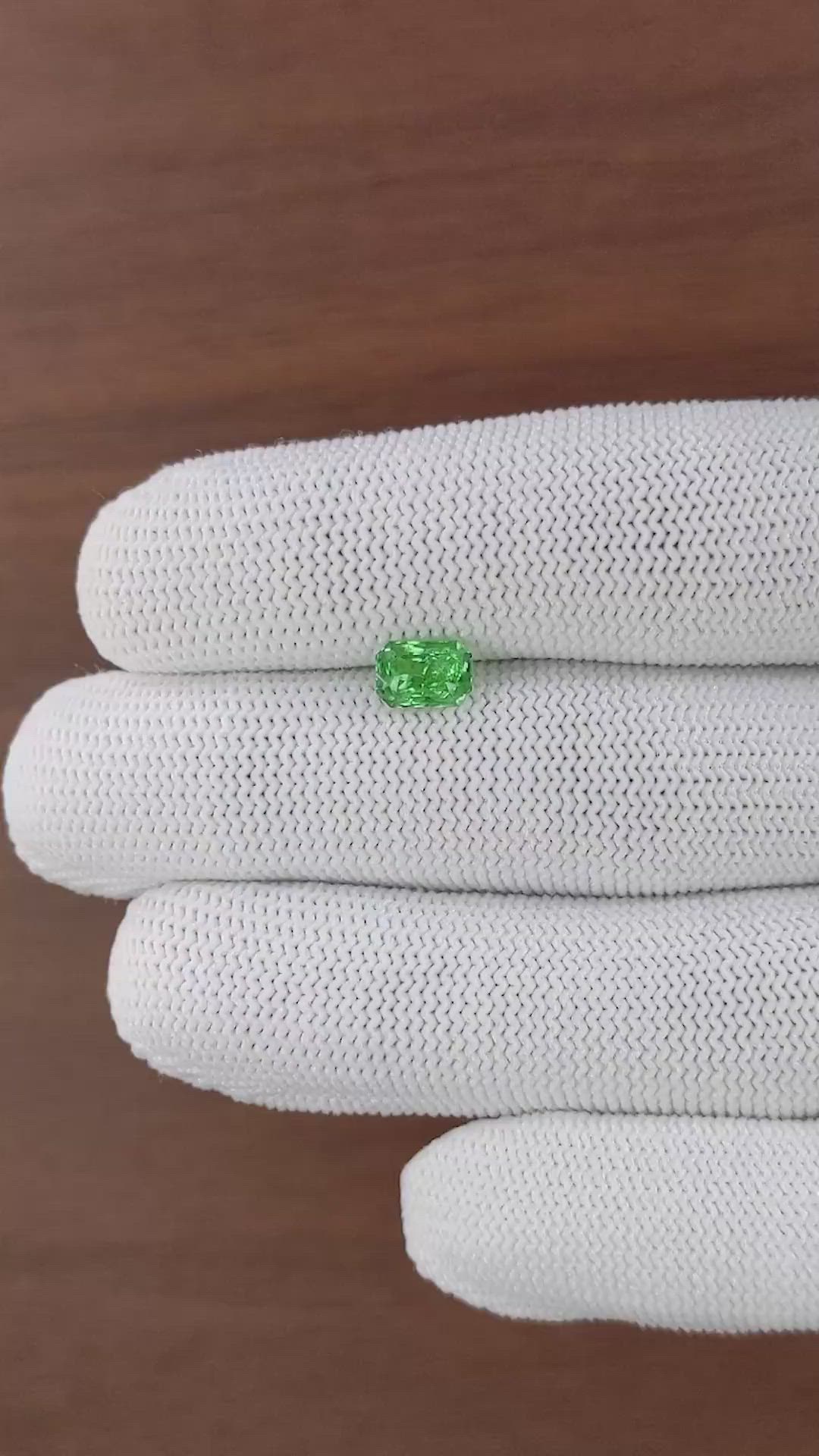 1.25 Ct. Tsavorite Garnet from Tanzania Size Video