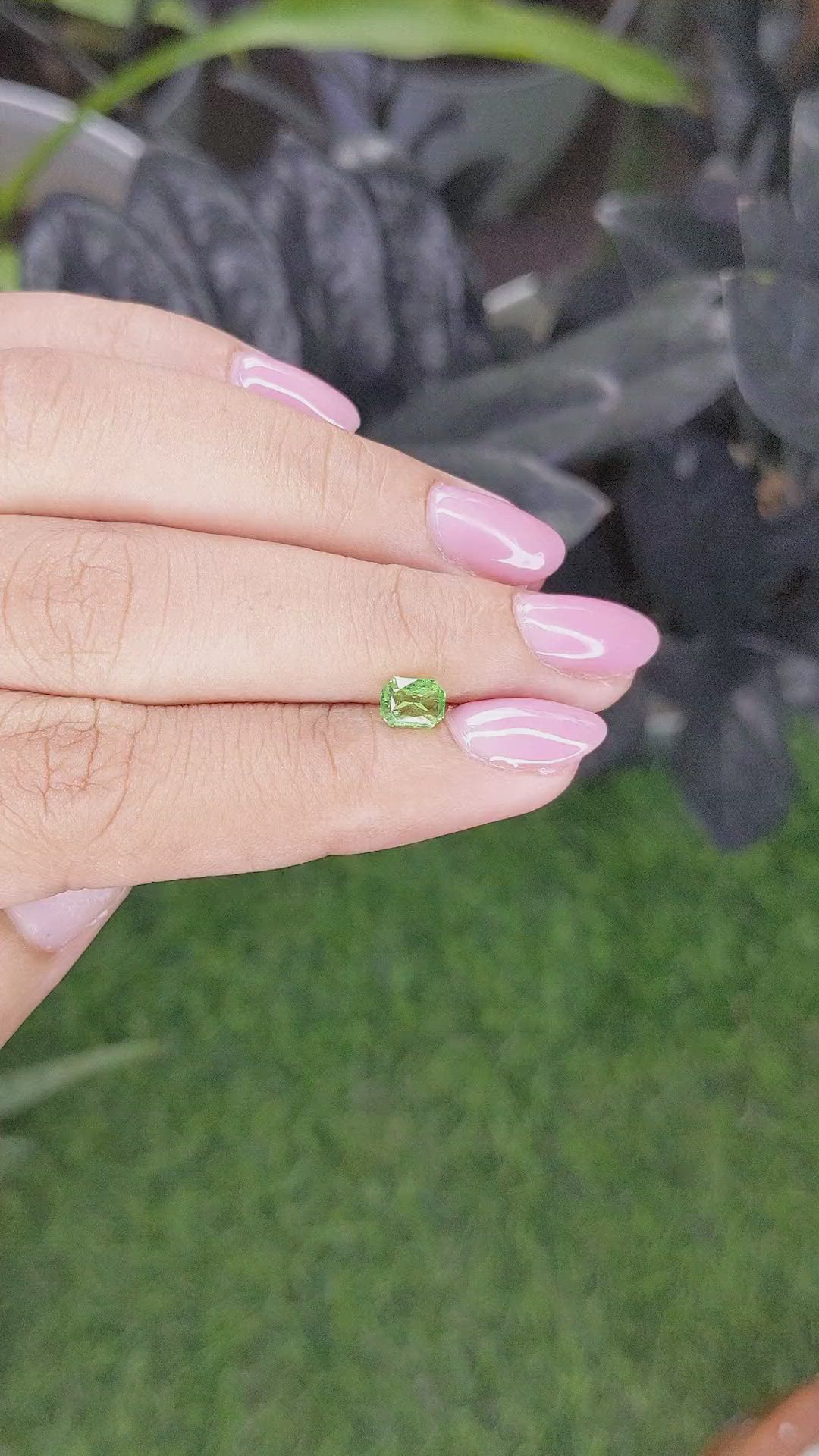 0.55 Ct. Tsavorite Garnet from Tanzania Size Video