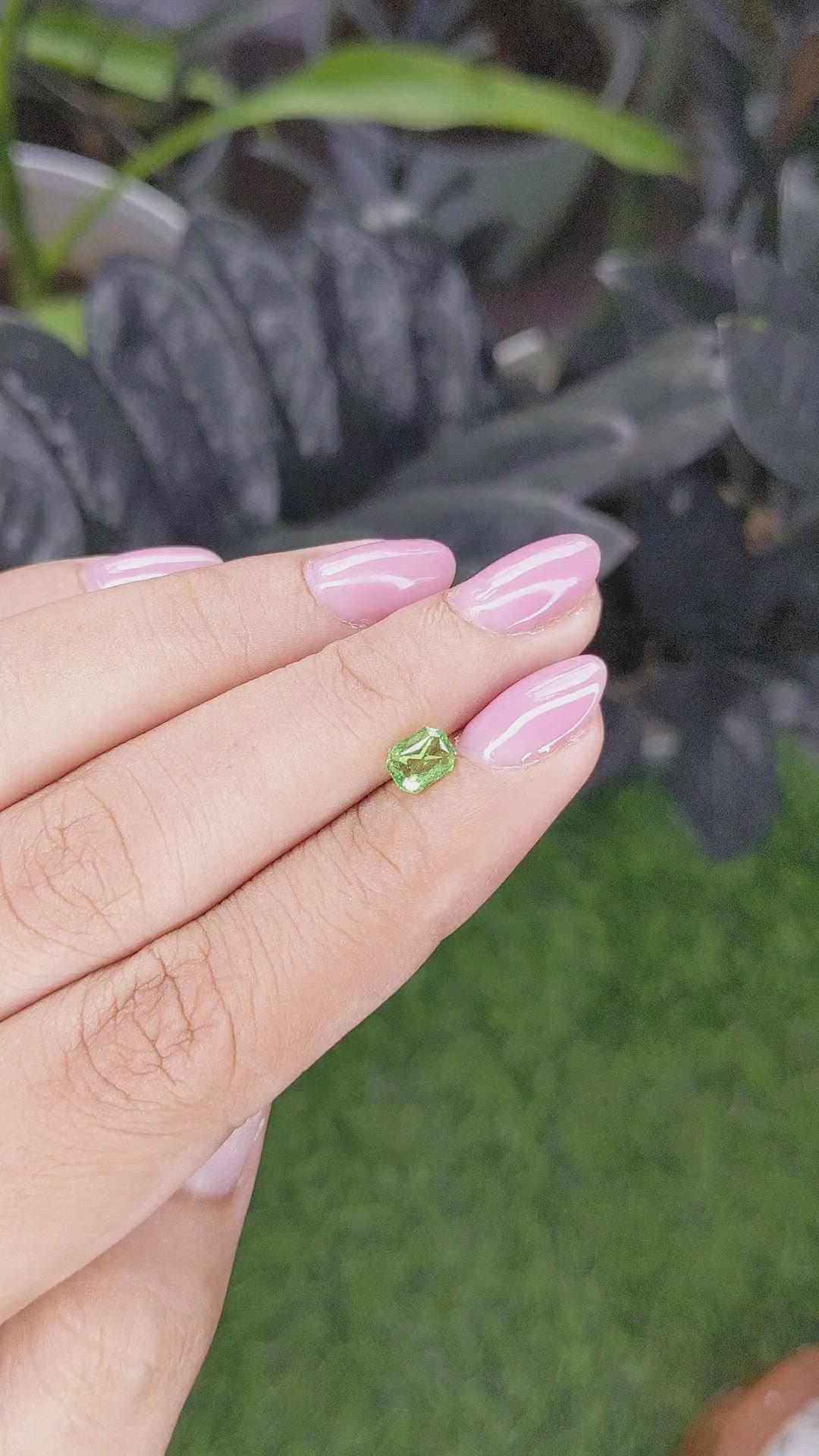 0.55 Ct. Tsavorite Garnet from Tanzania Size Video