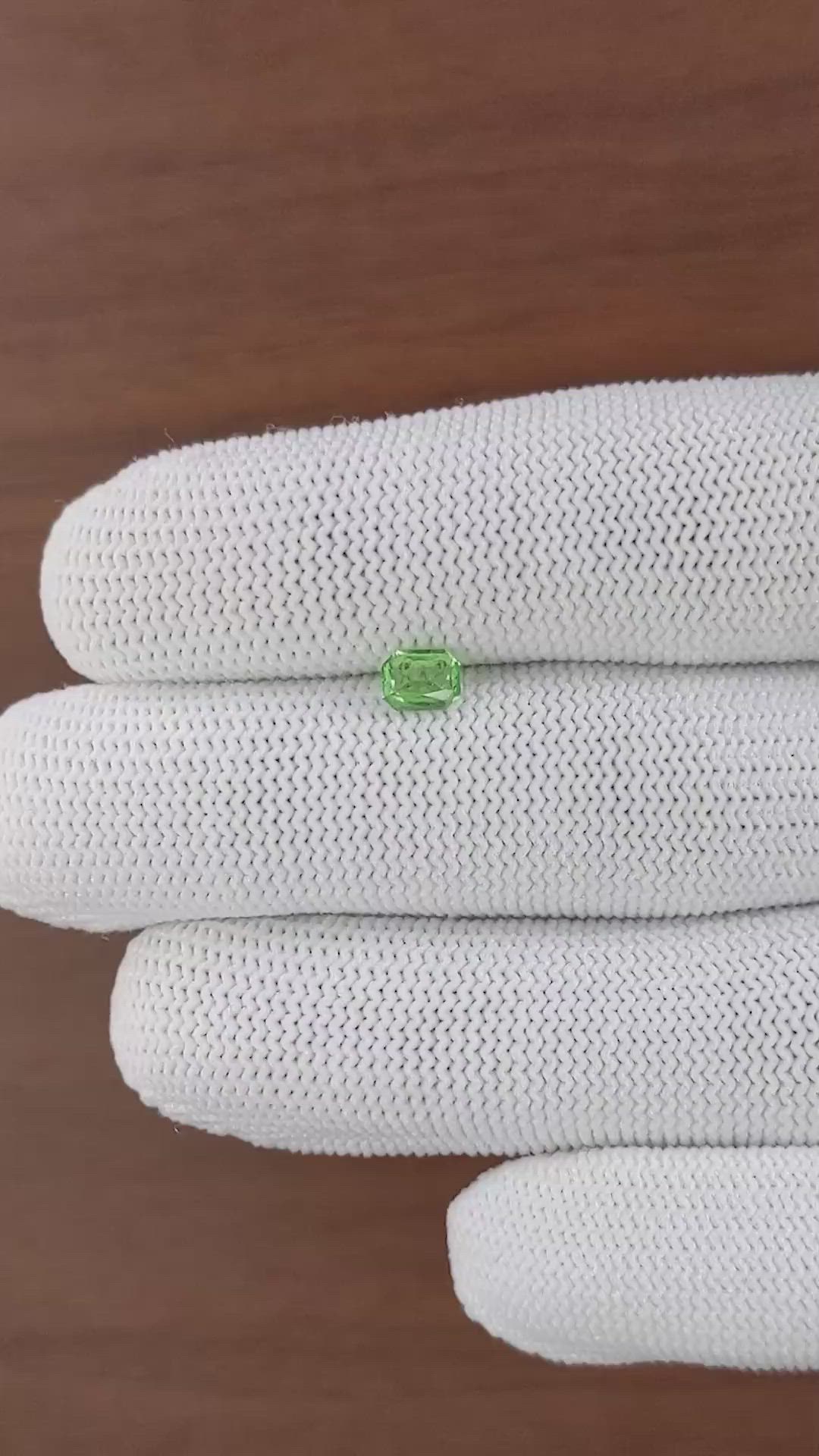 0.55 Ct. Tsavorite Garnet from Tanzania Size Video