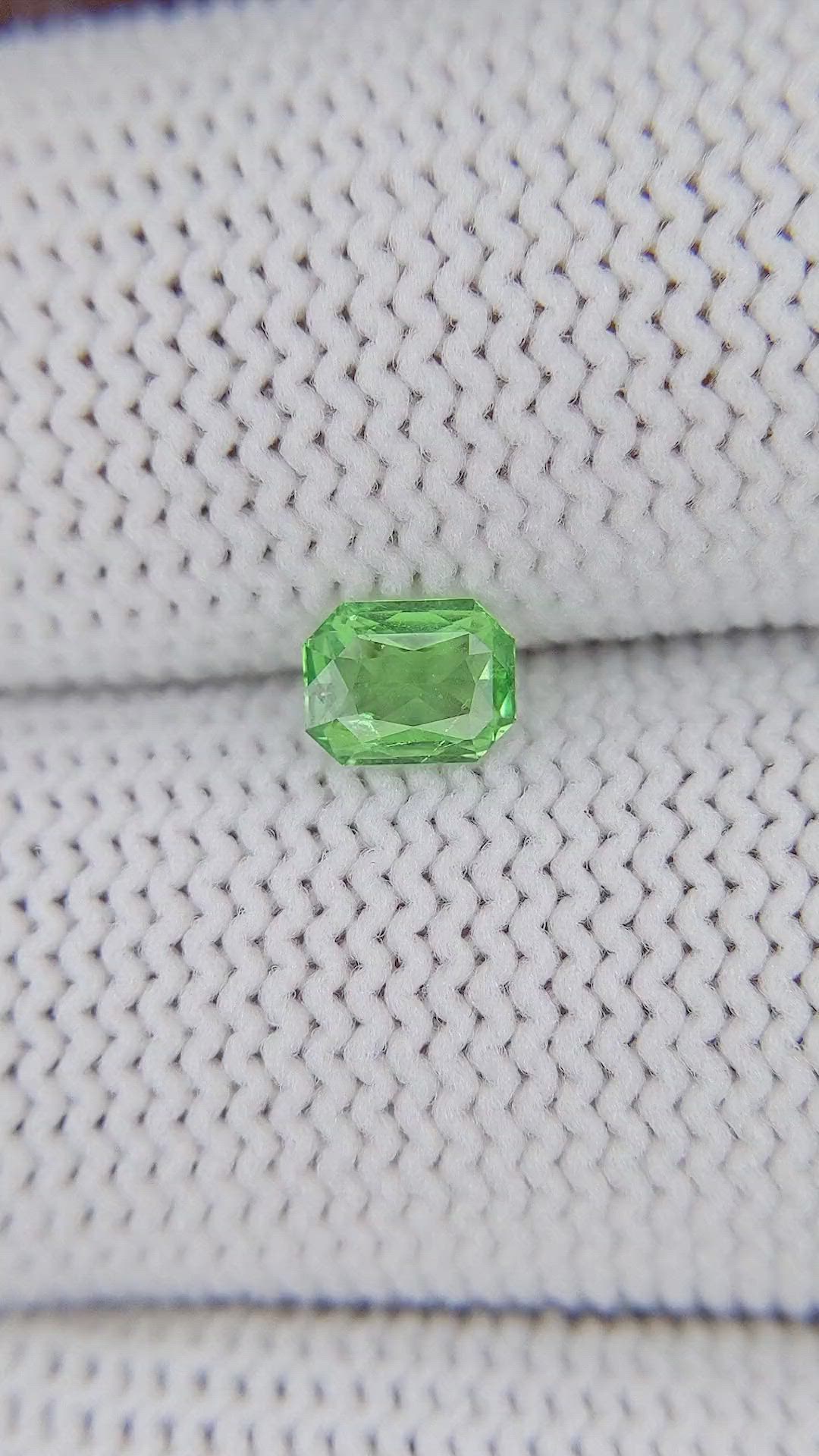 0.55 Ct. Tsavorite Garnet from Tanzania Size Video