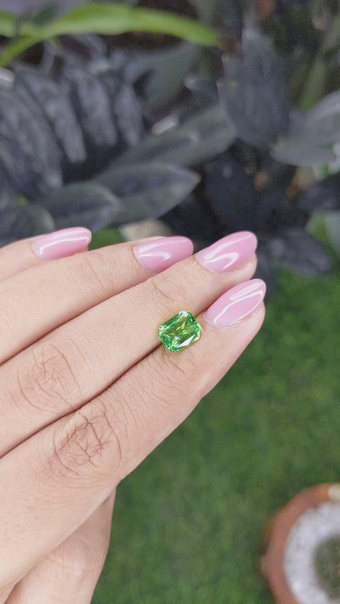 1.70 Ct. Tsavorite Garnet from Tanzania Size Video