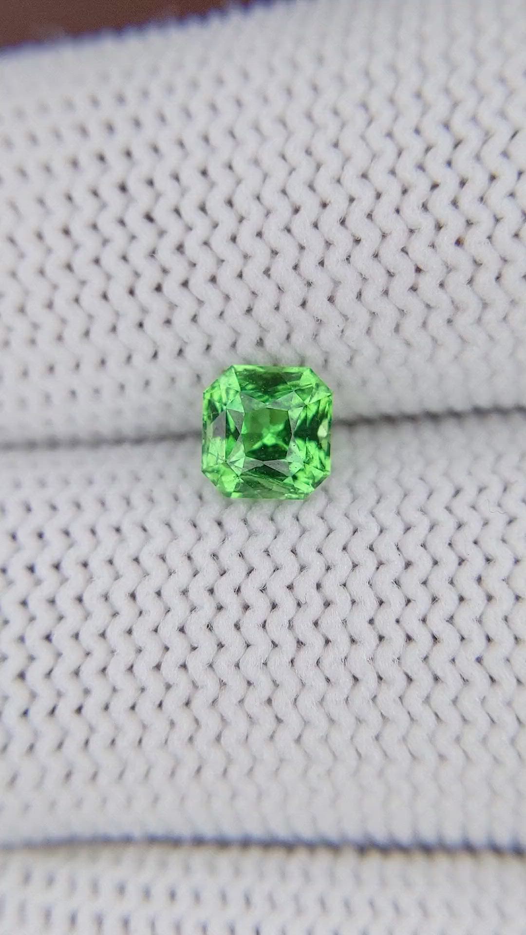 0.89 Ct. Tsavorite Garnet from Tanzania Size Video