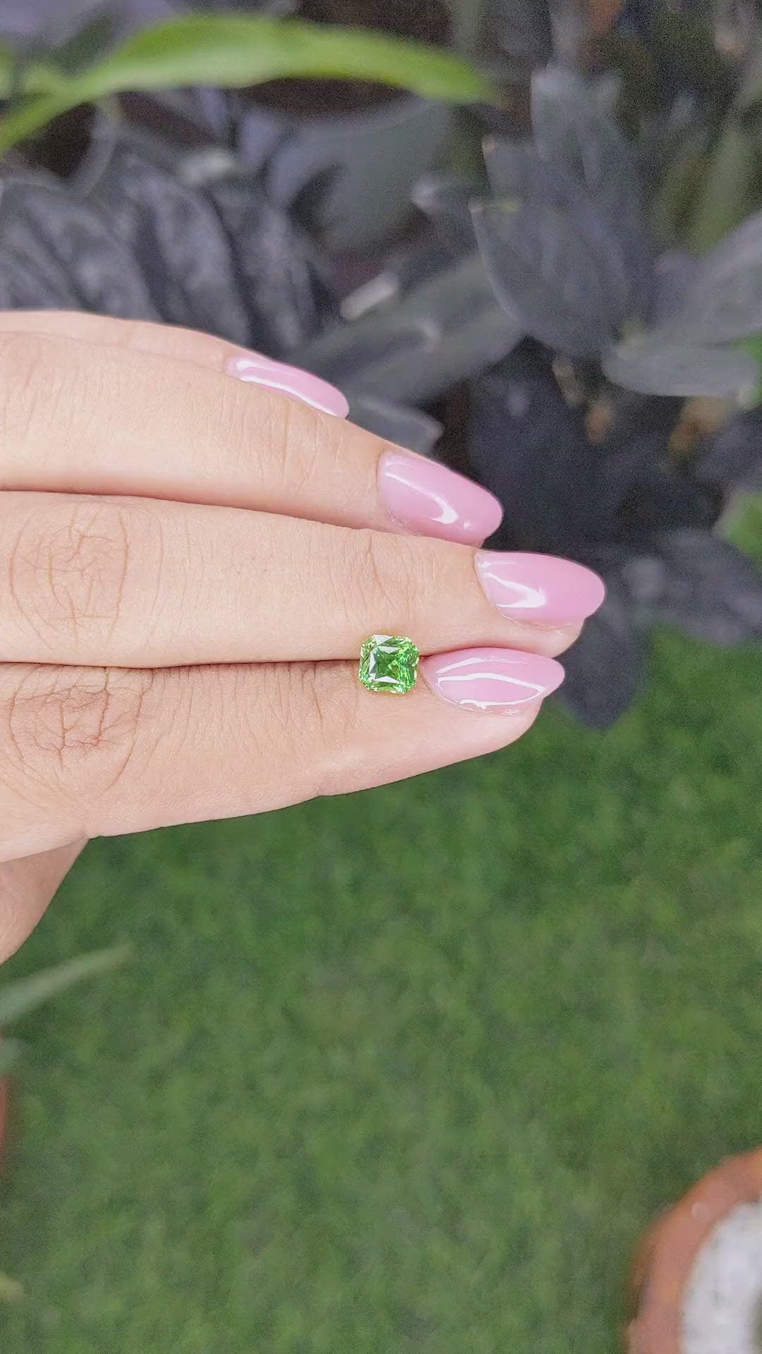 0.89 Ct. Tsavorite Garnet from Tanzania Size Video