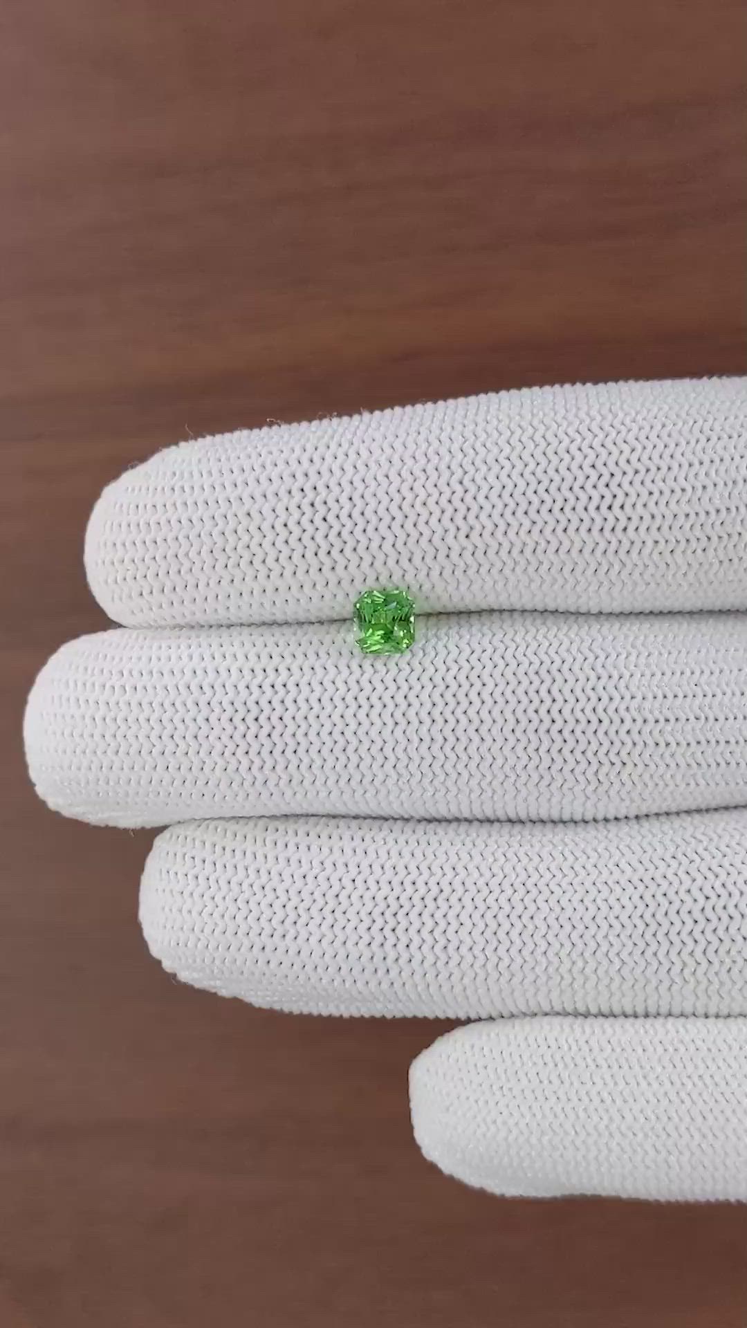 0.89 Ct. Tsavorite Garnet from Tanzania Size Video
