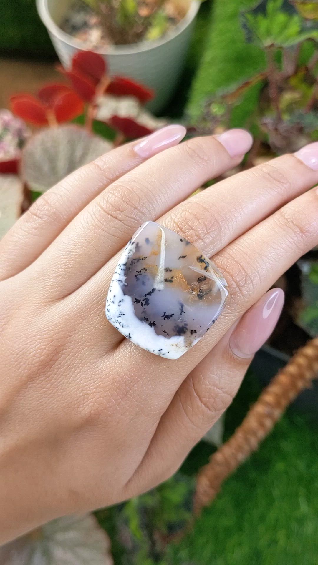 31.16 Ct. Multi Color Cabochon Agate from Madagascar Size Video