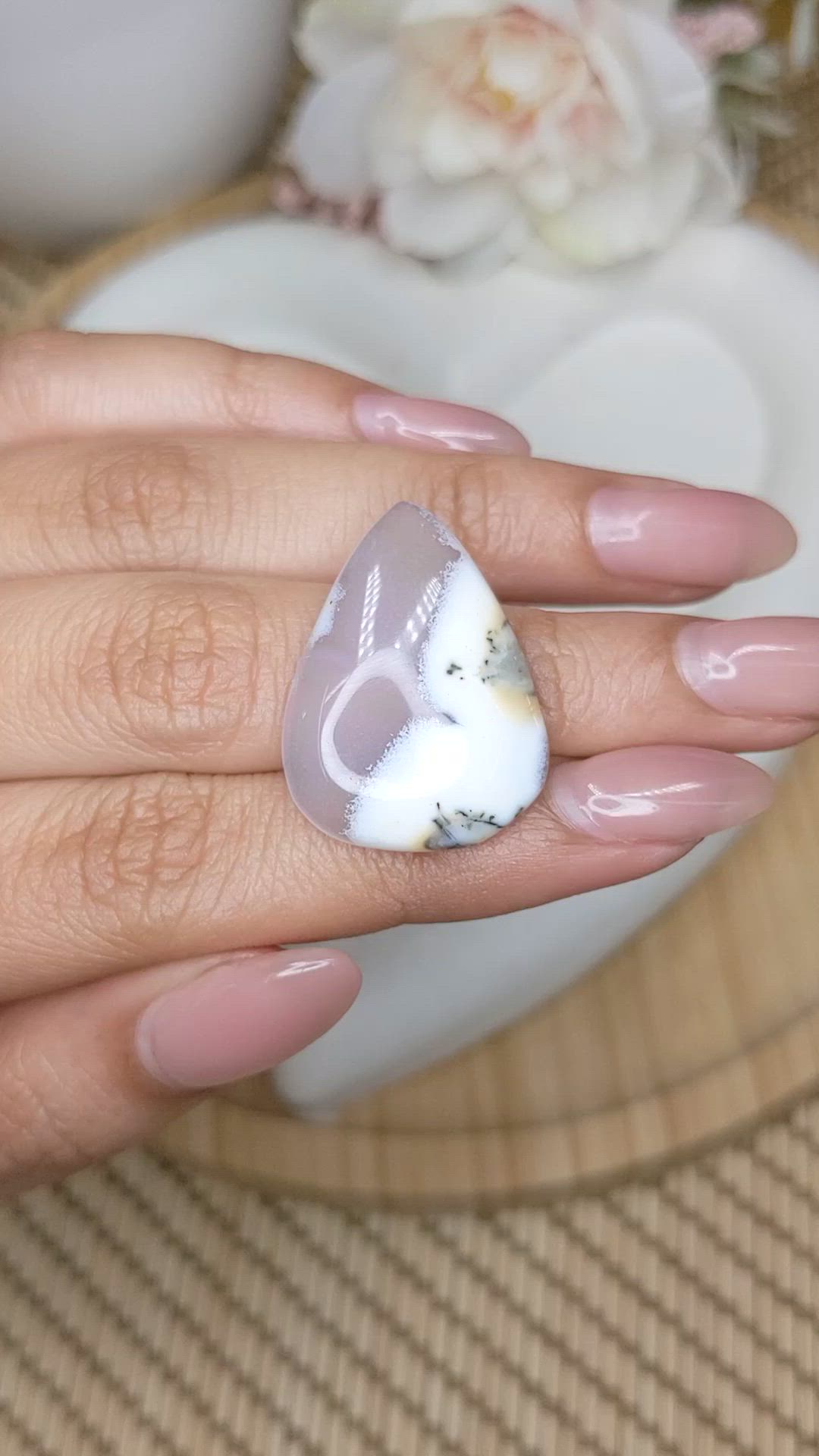 22.78 Ct. Multi Color Cabochon Agate from Madagascar Size Video