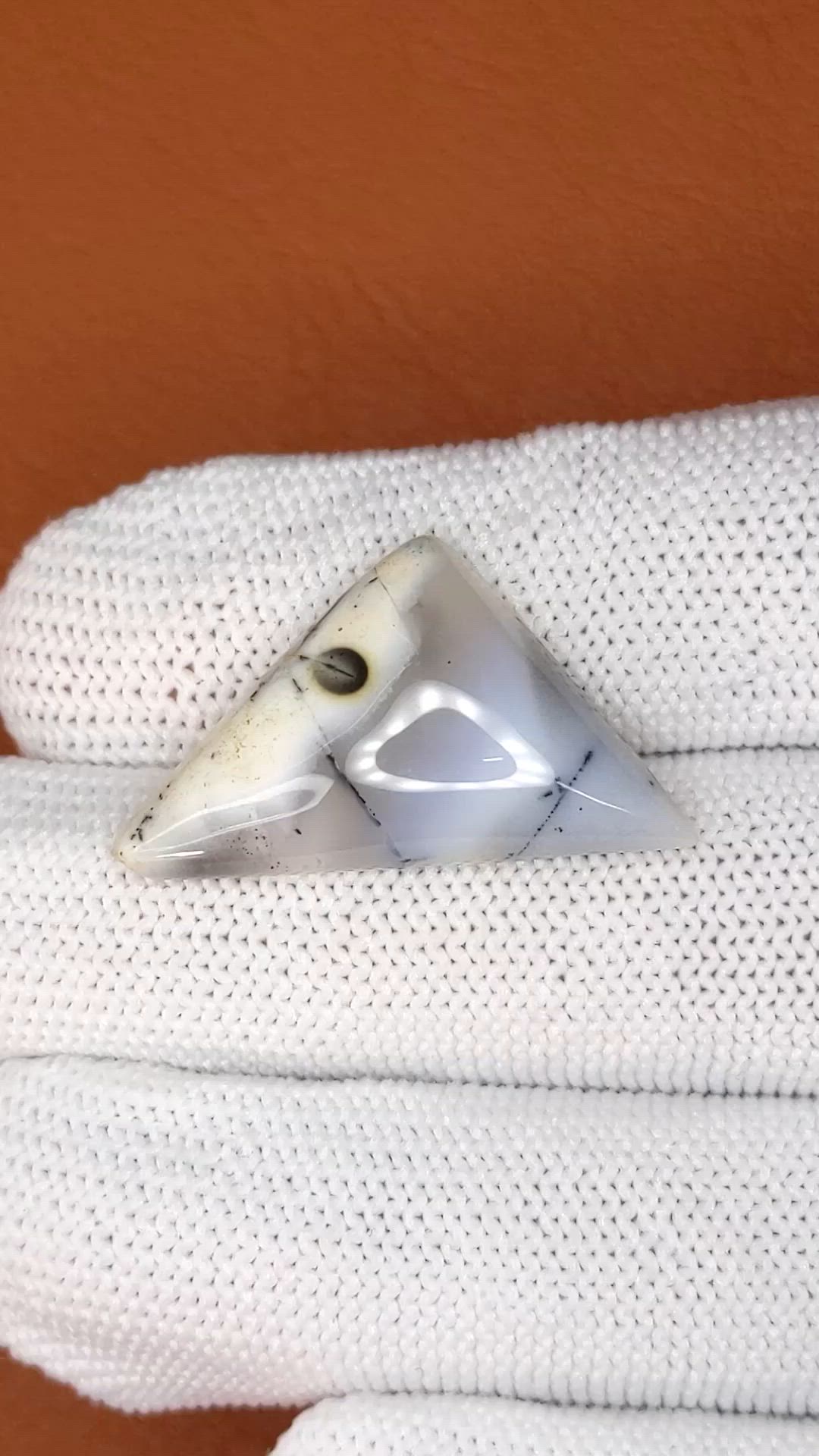 14.63 Ct. Multi Color Cabochon Agate from Madagascar Size Video